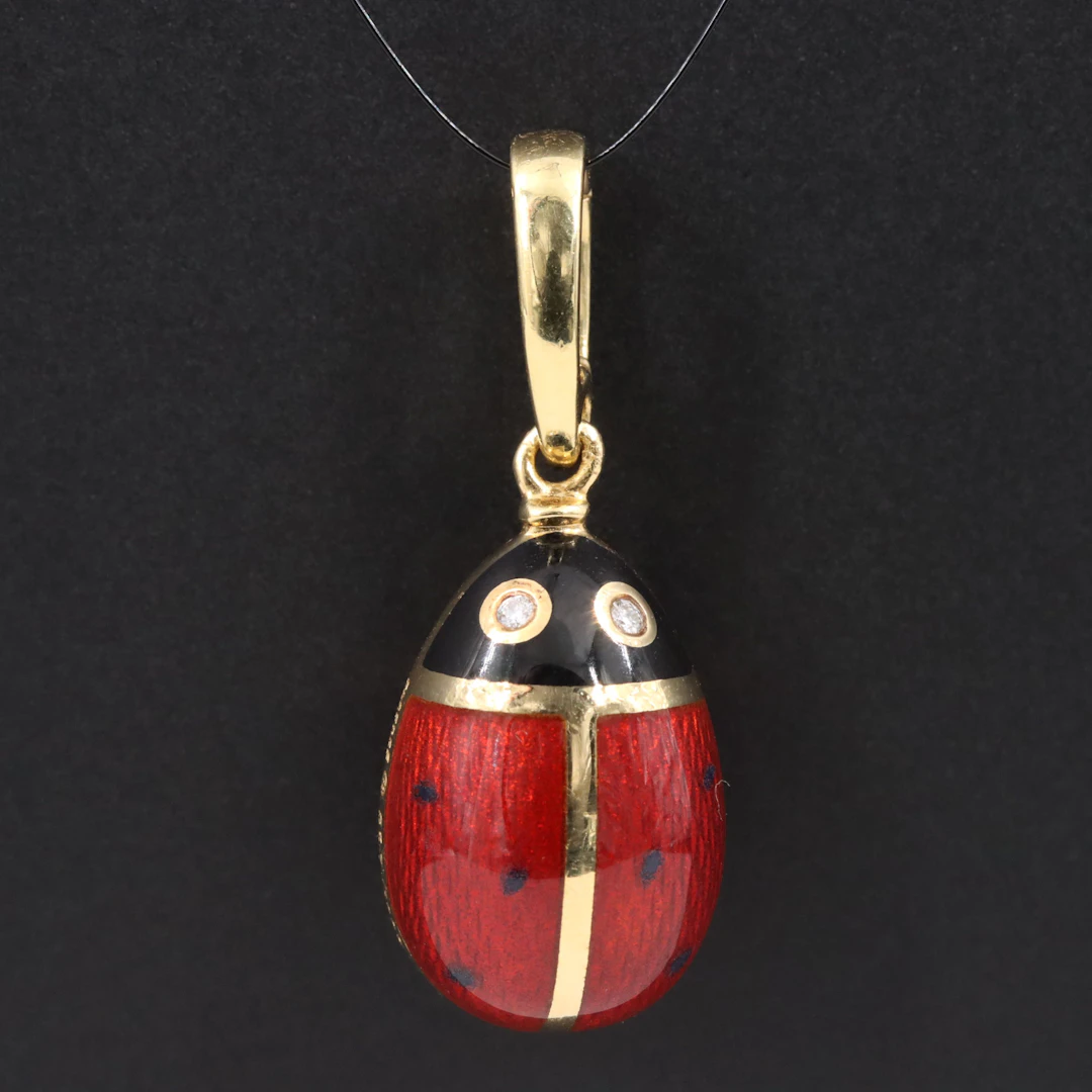 Fabergé Enamel and Diamond Ladybug Enhancer Pendant