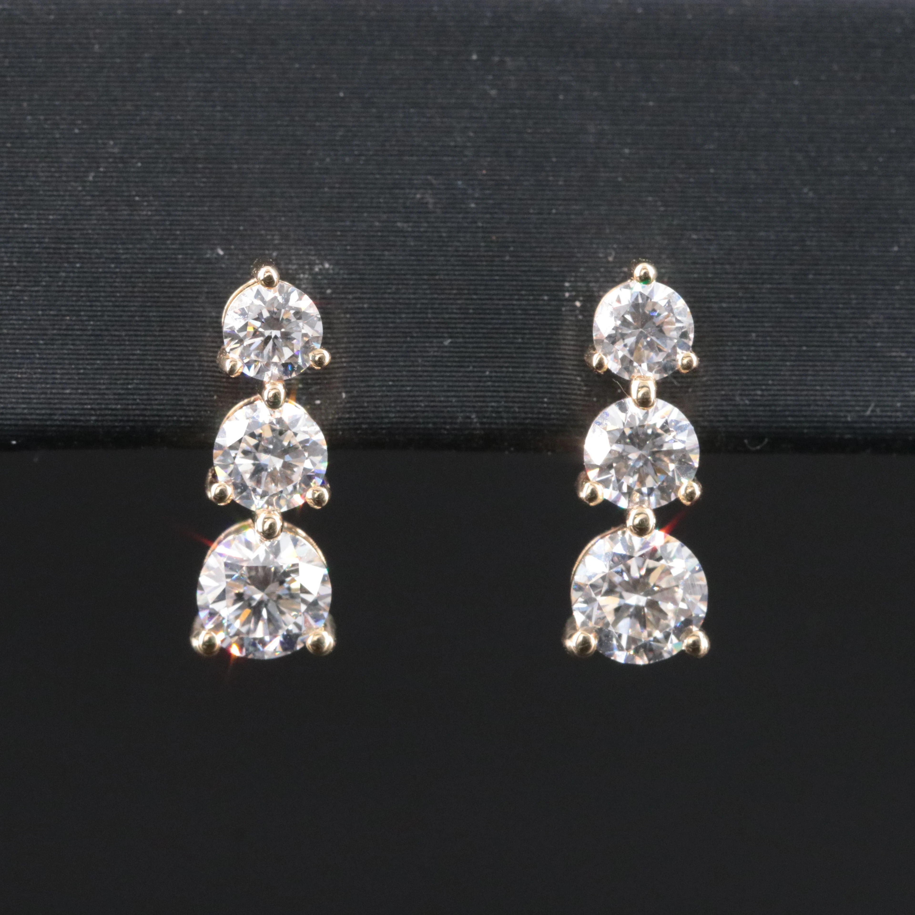 14K 1.47 CTW Lab Grown Diamond Drop Earrings
