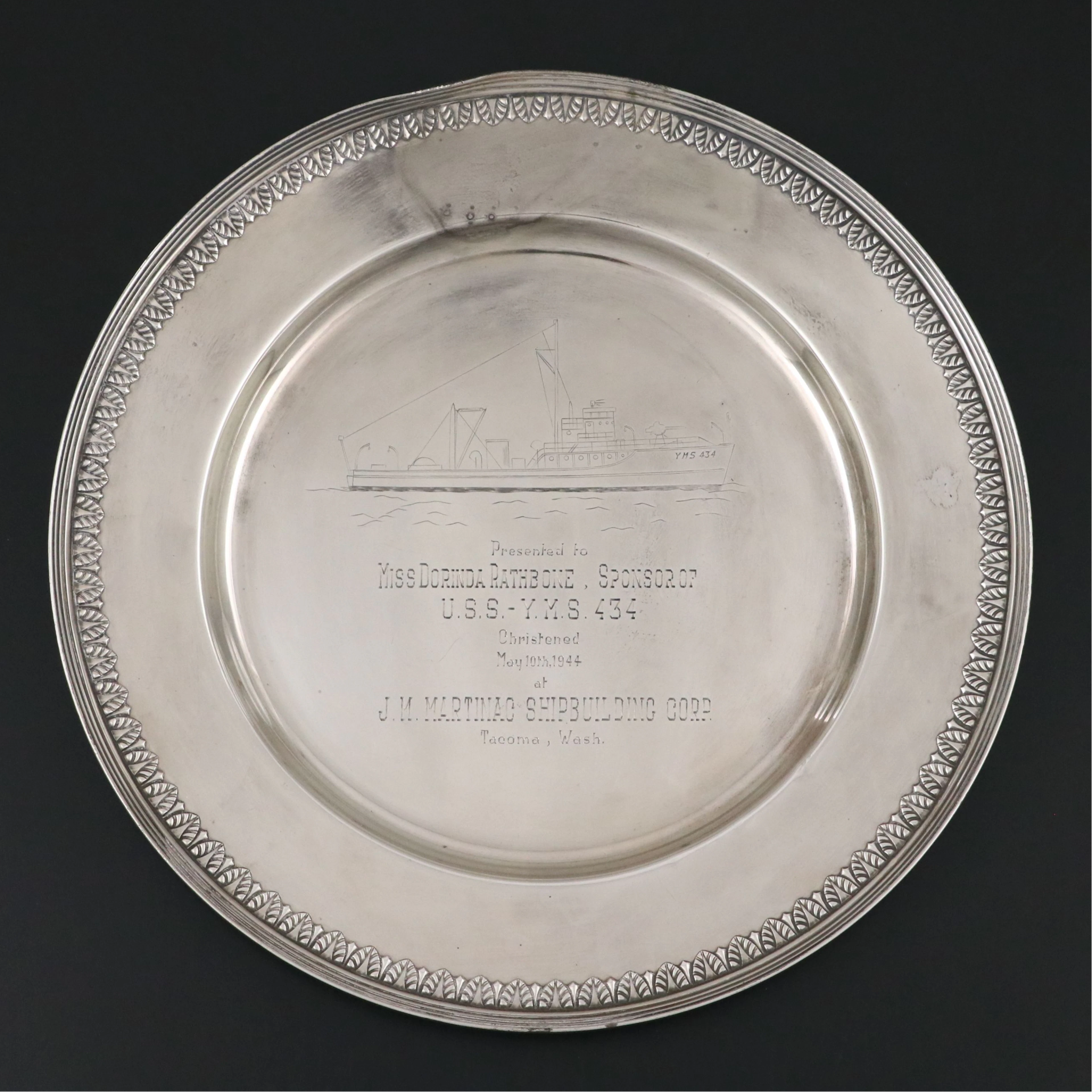 Rogers, Lunt & Bowlen Sterling Silver "Treasure" Commemorative Plate