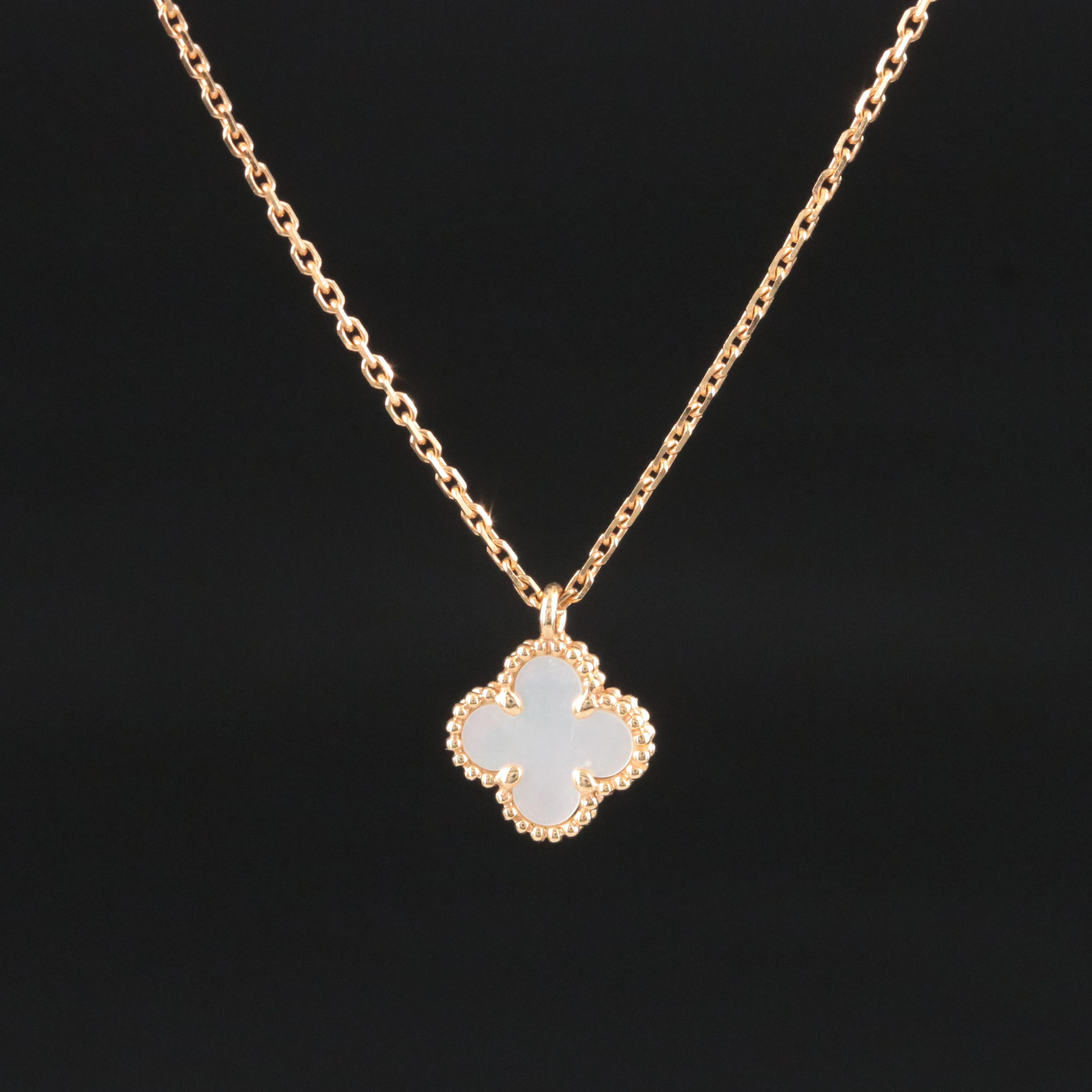 Van Cleef & Arpels Sweet Alhambra 18K Mother of Pearl Necklace