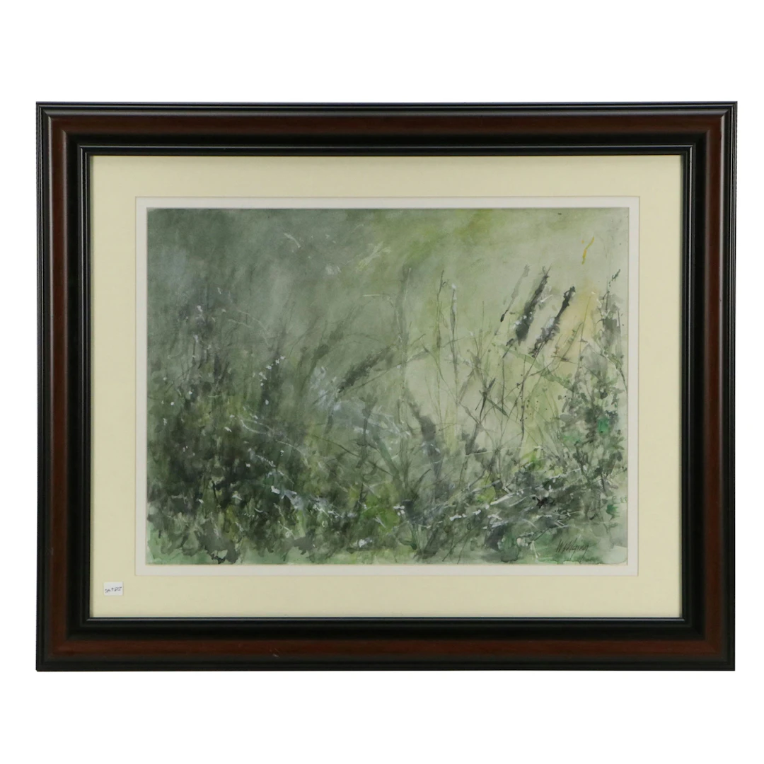 Willging Watercolor Painting of Misty Meadow, Late 20th to 21st Century