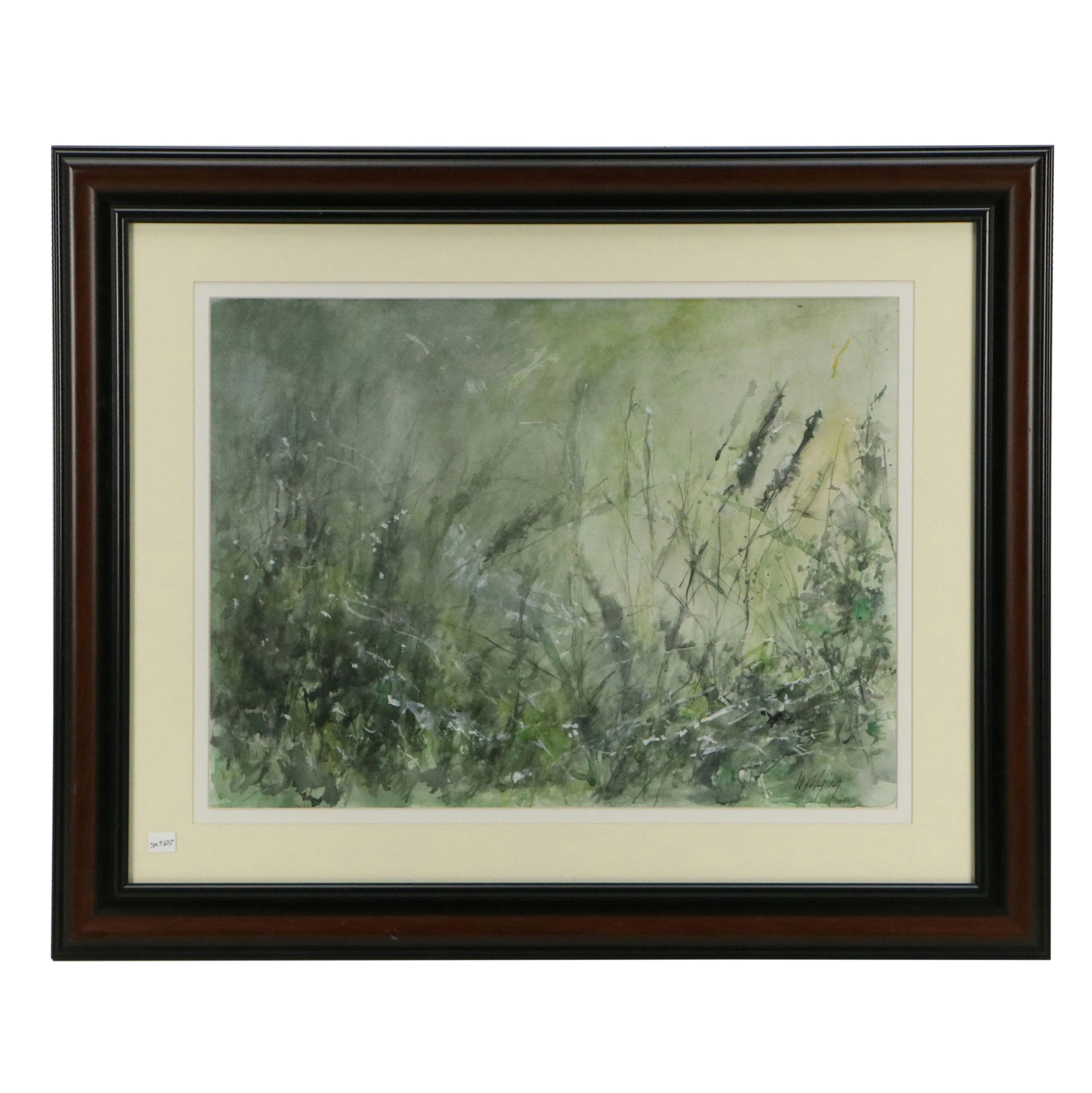 Willging Watercolor Painting of Misty Meadow, Late 20th to 21st Century