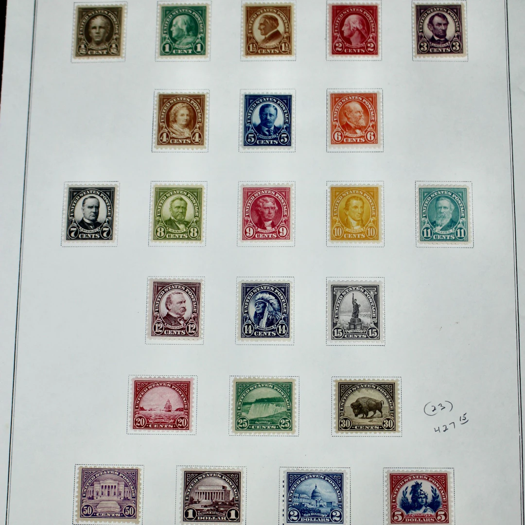 Complete MH 1922-1925 Regular Issue Postage Stamps Through the $5 Stamp