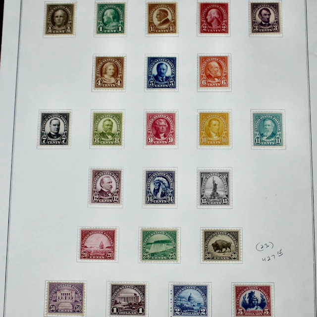 Complete MH 1922-1925 Regular Issue Postage Stamps Through the $5 Stamp