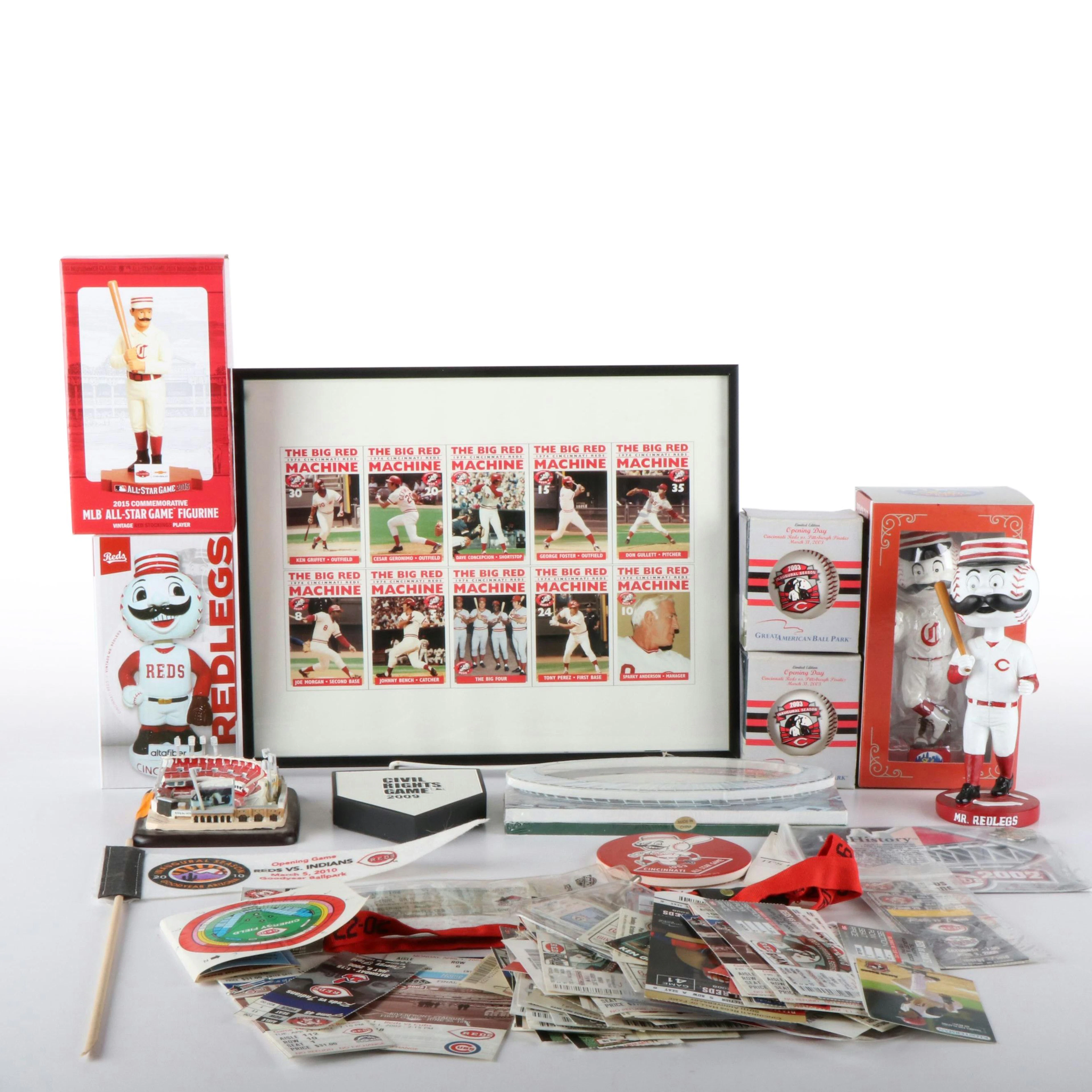 Group of Cincinnati Reds Baseball Memorabilia