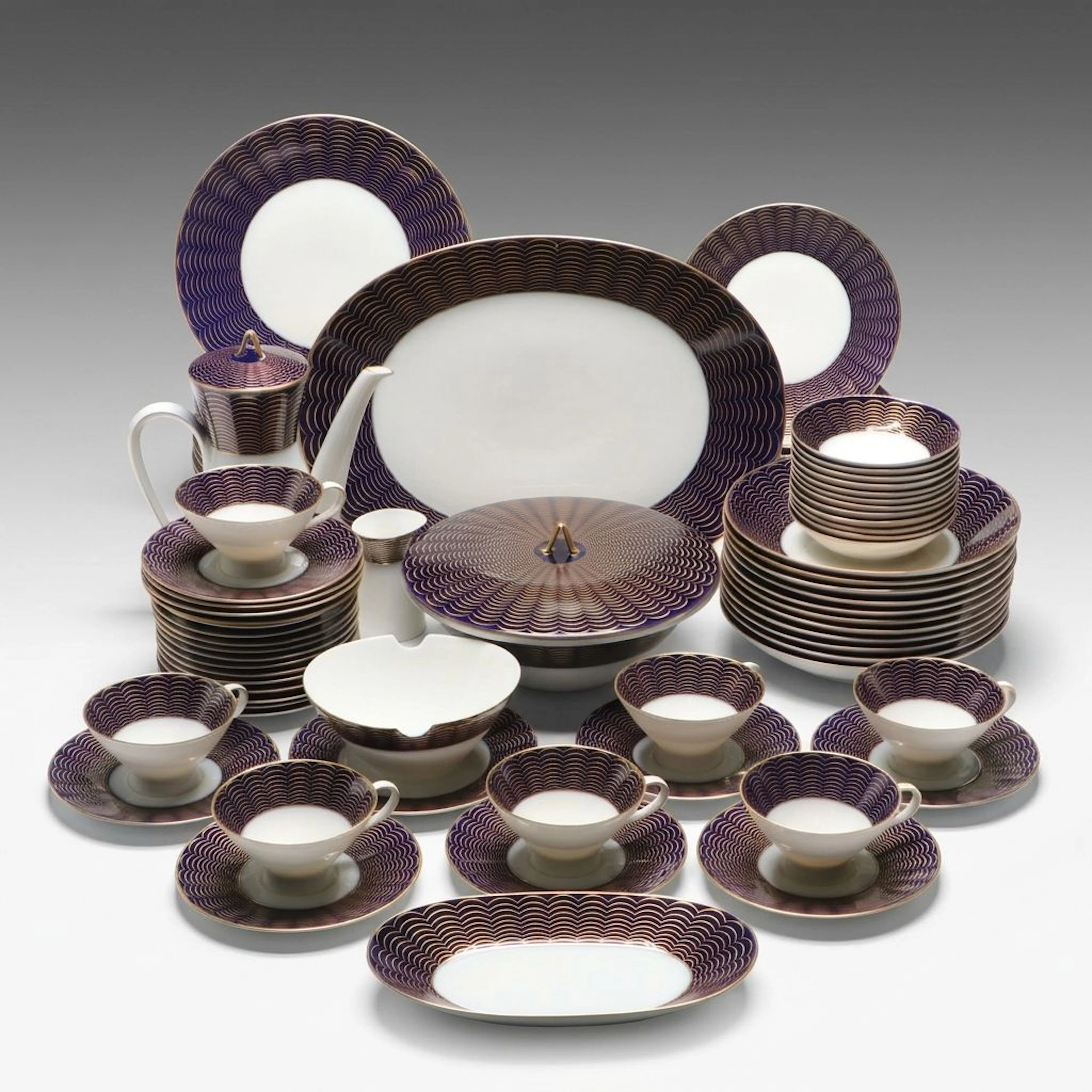 Rosenthal Gilt Cobalt Porcelain Dinnerware, 20th Century