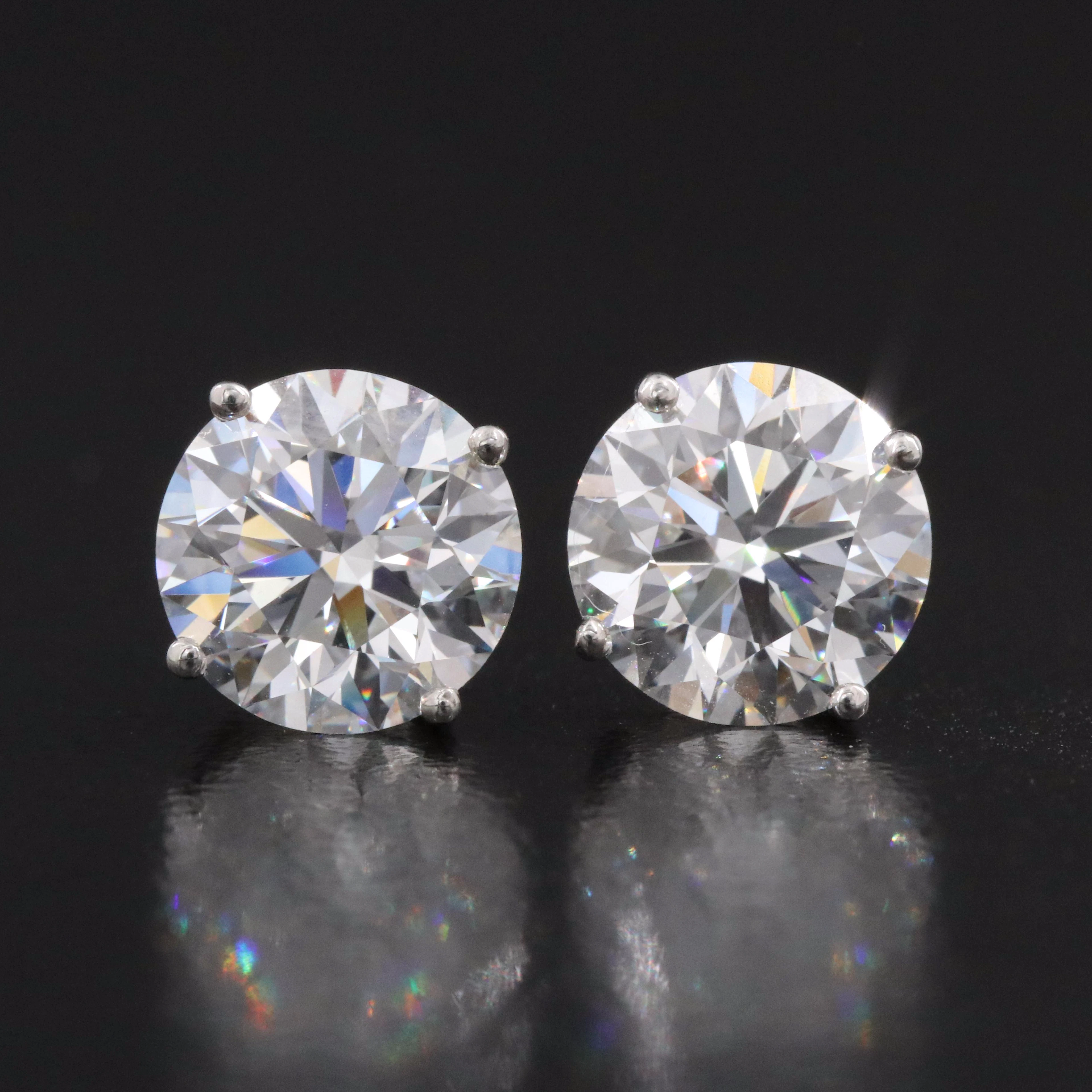 Platinum 4.09 CTW Lab Grown Diamond Stud Earrings with IGI Reports