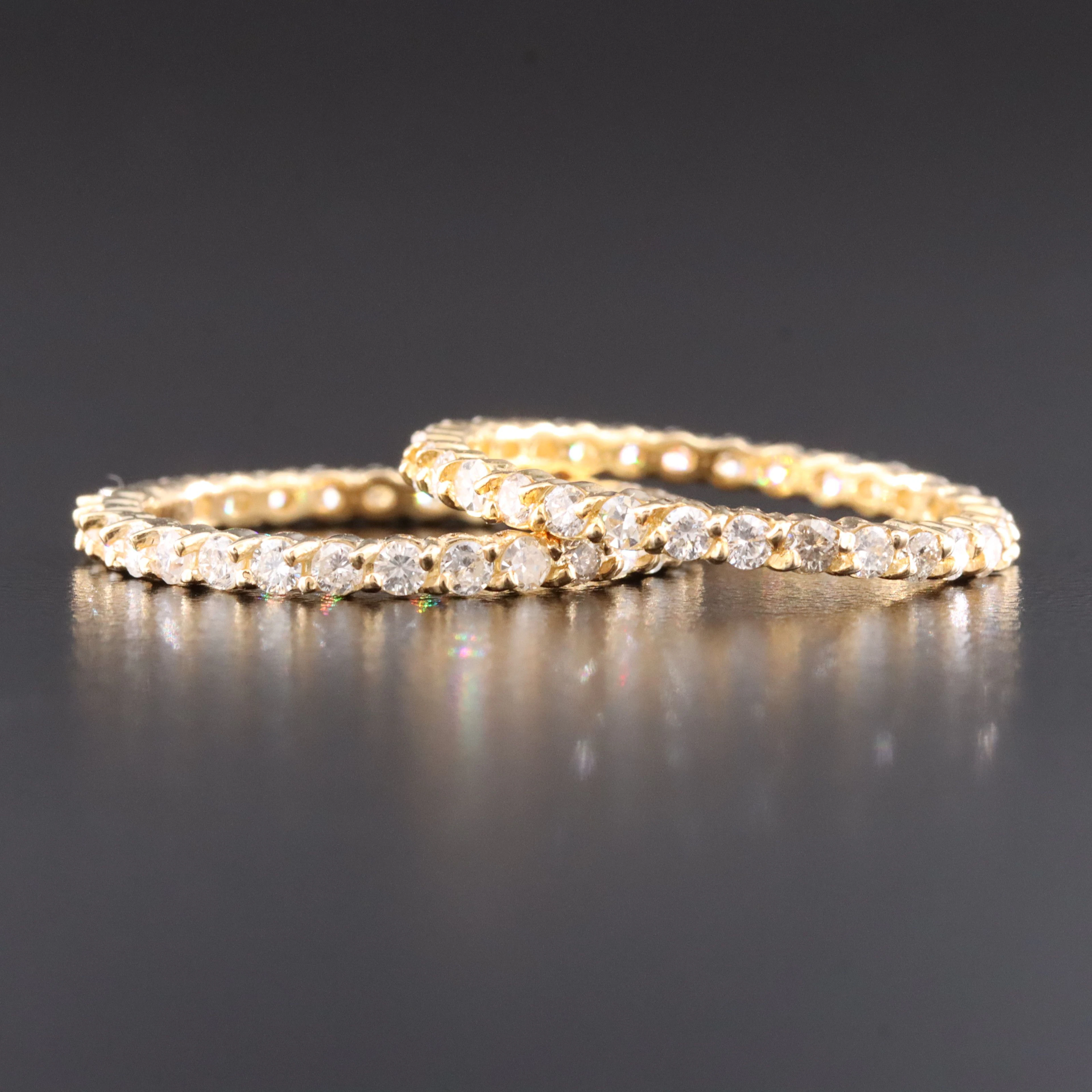14K 1.50 CTW Diamond Eternity Rings