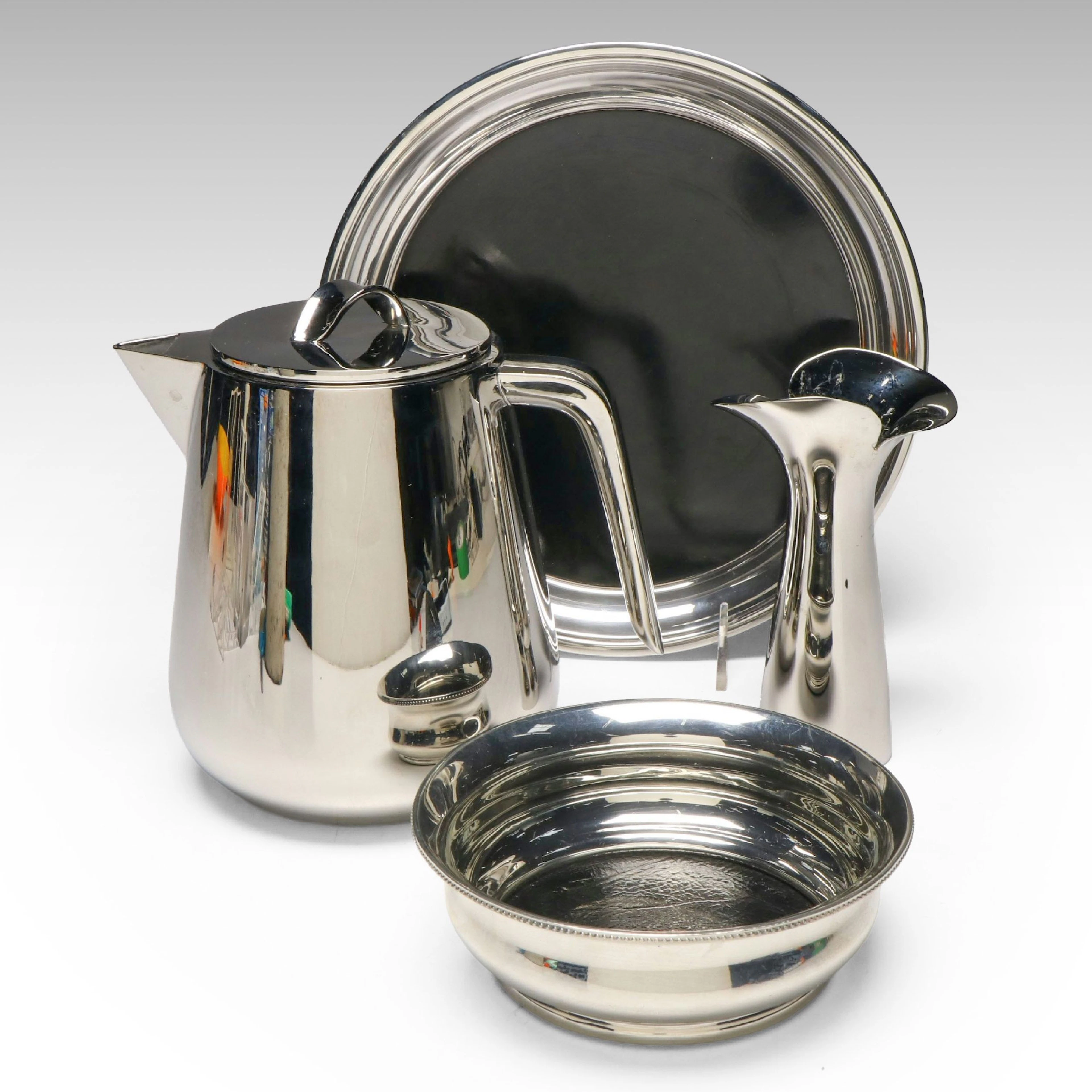 George Jensen Danish Modern Style Coffee Pot with Other Tableware