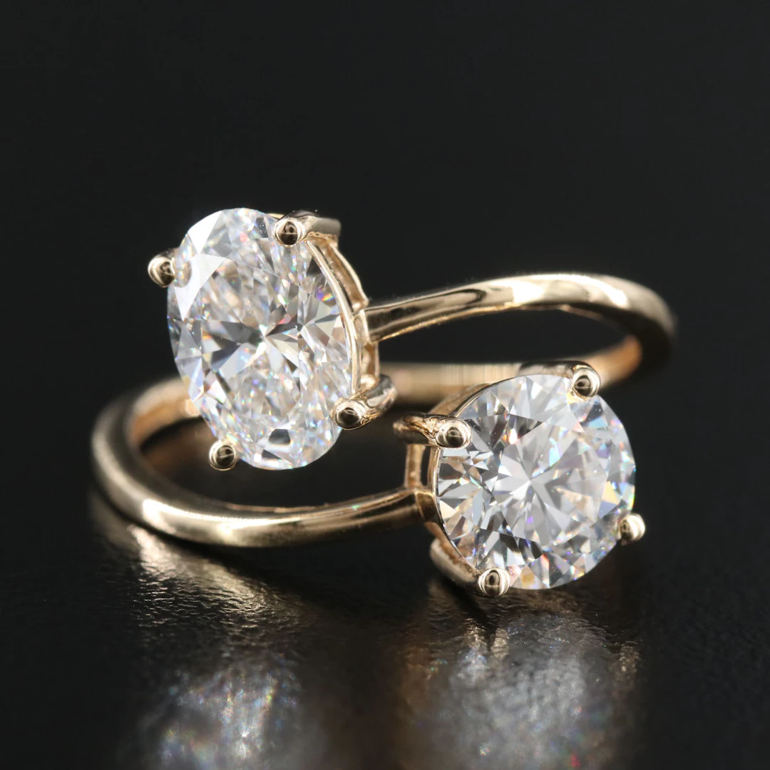 14K 2.62 CTW Lab Grown Diamond Bypass Ring with IGI Reports