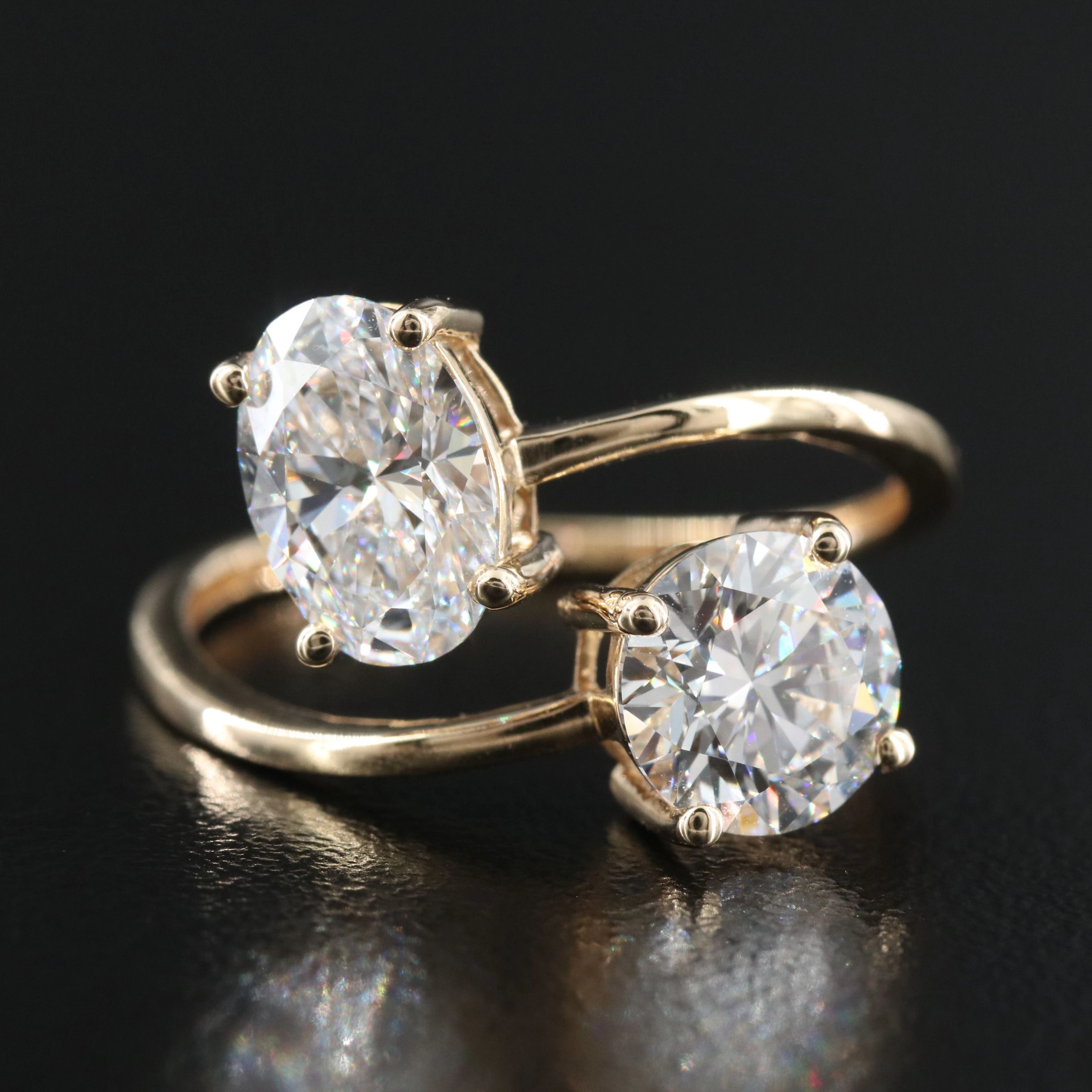 14K 2.62 CTW Lab Grown Diamond Bypass Ring with IGI Reports