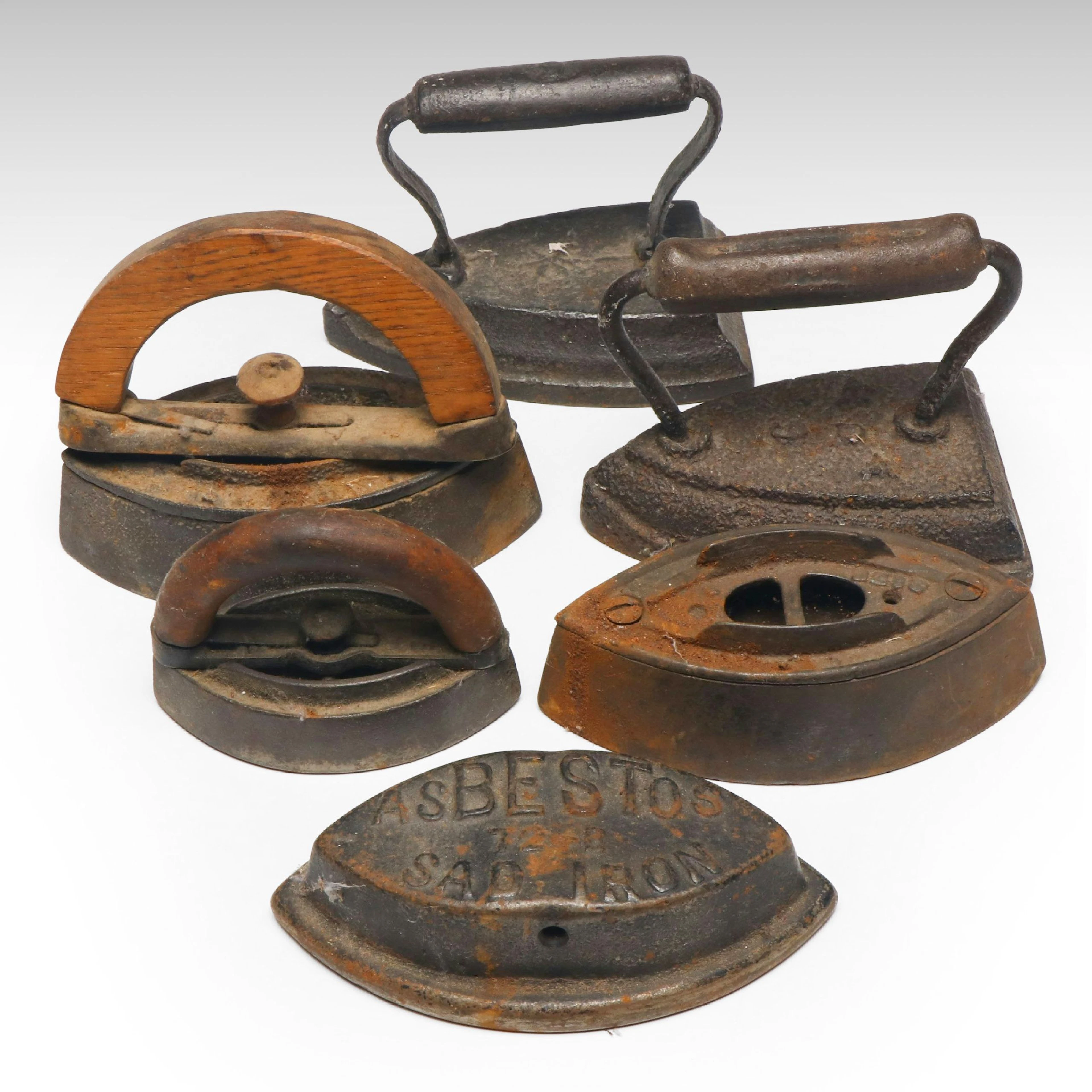Dover Manufacturing Co. and Other Antique Cast Iron Sad Irons
