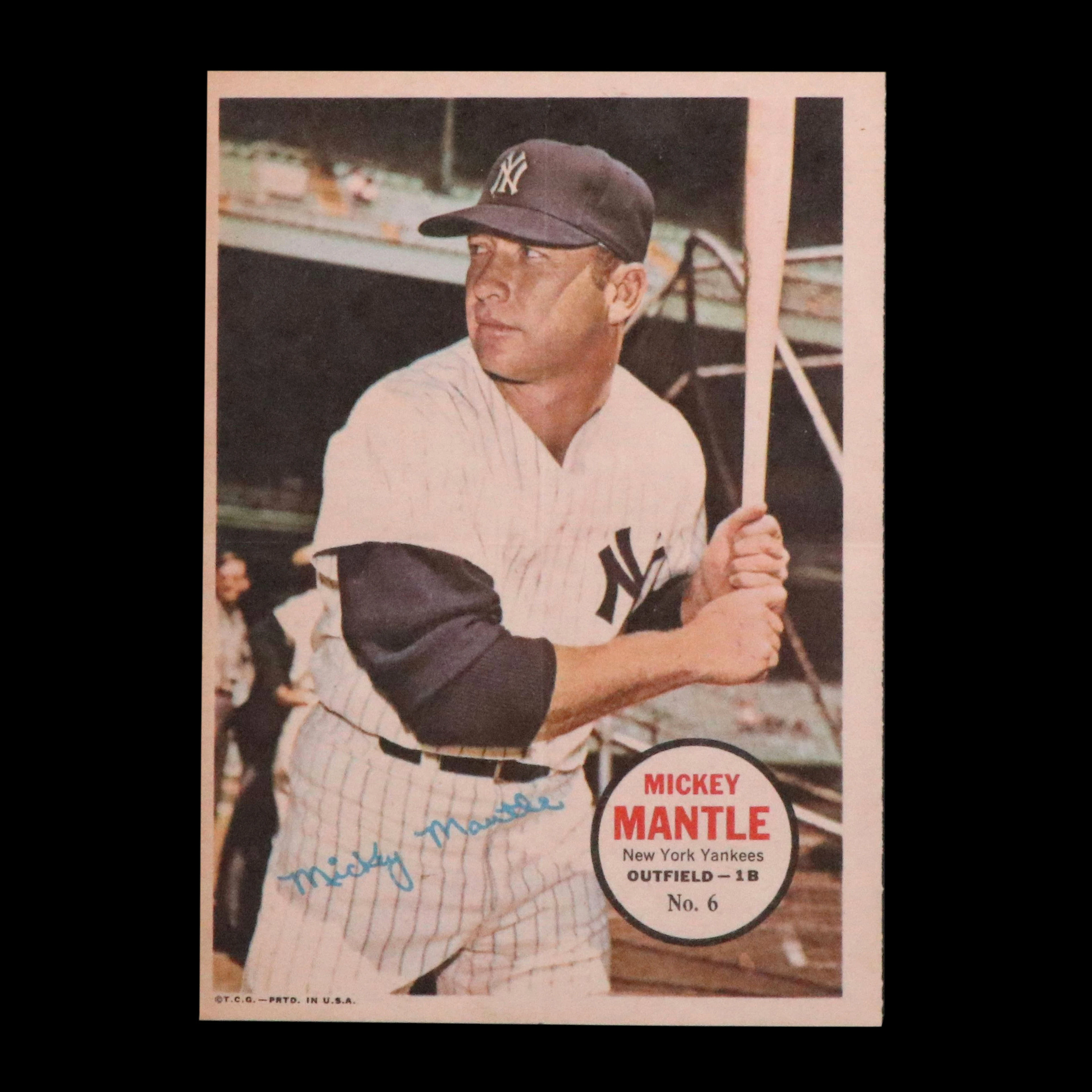 1967 Topps Mickey Mantle New York Yankees Baseball Poster Insert