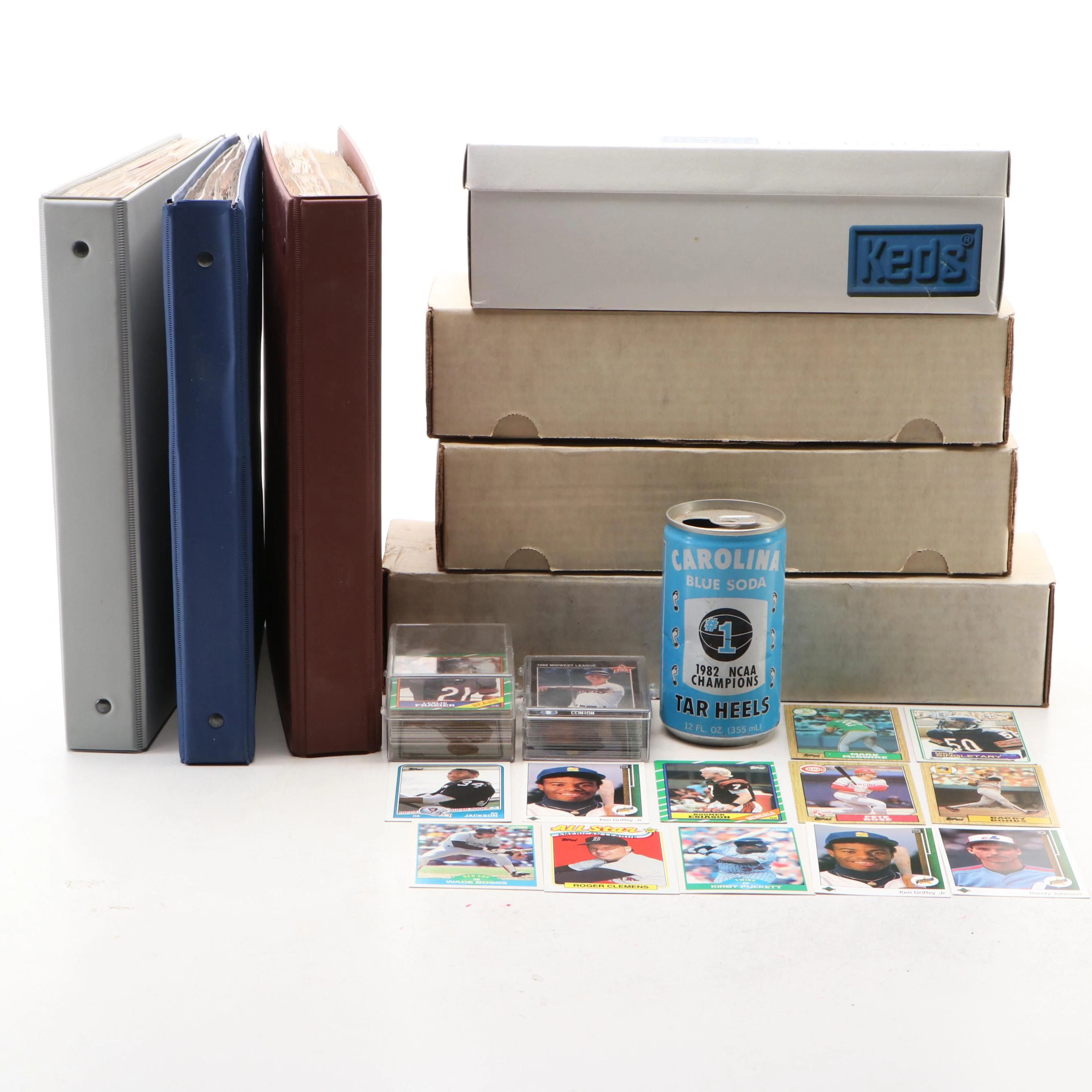 Sports Trading Cards with 1982 Carolina Blue Soda Can Featuring Michael Jordan