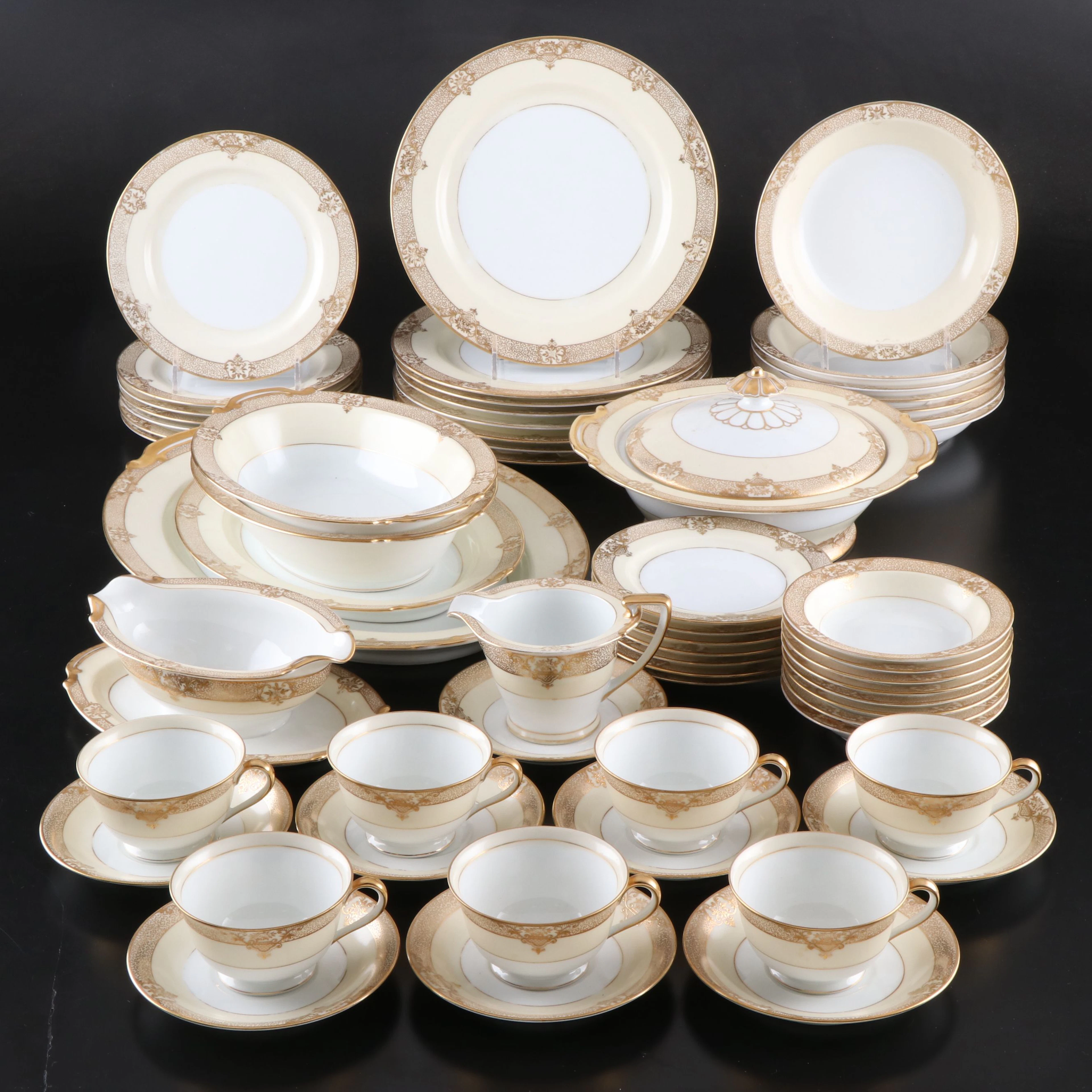 Noritake "Marcisite" Japanese Porcelain Dinnerware and Serving Pieces