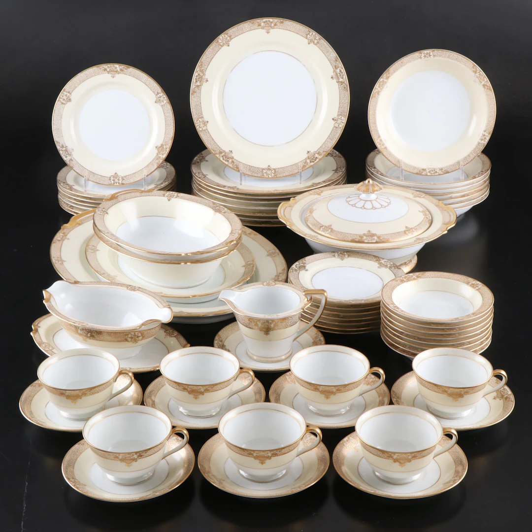 Noritake "Marcisite" Japanese Porcelain Dinnerware and Serving Pieces