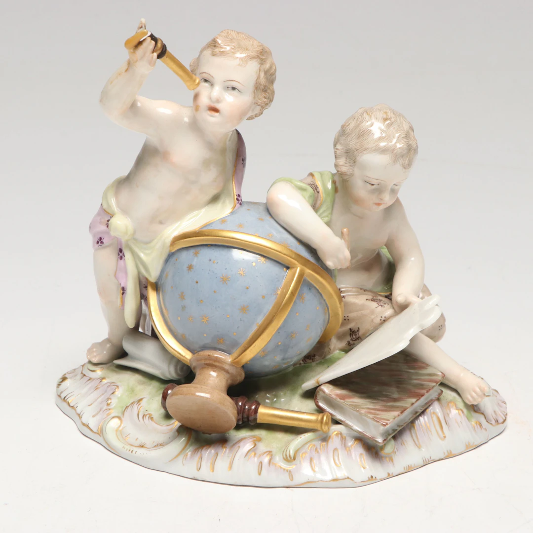 Königliche Porzellan-Manufaktur Porcelain Putti Astronomy Figurine, Antique