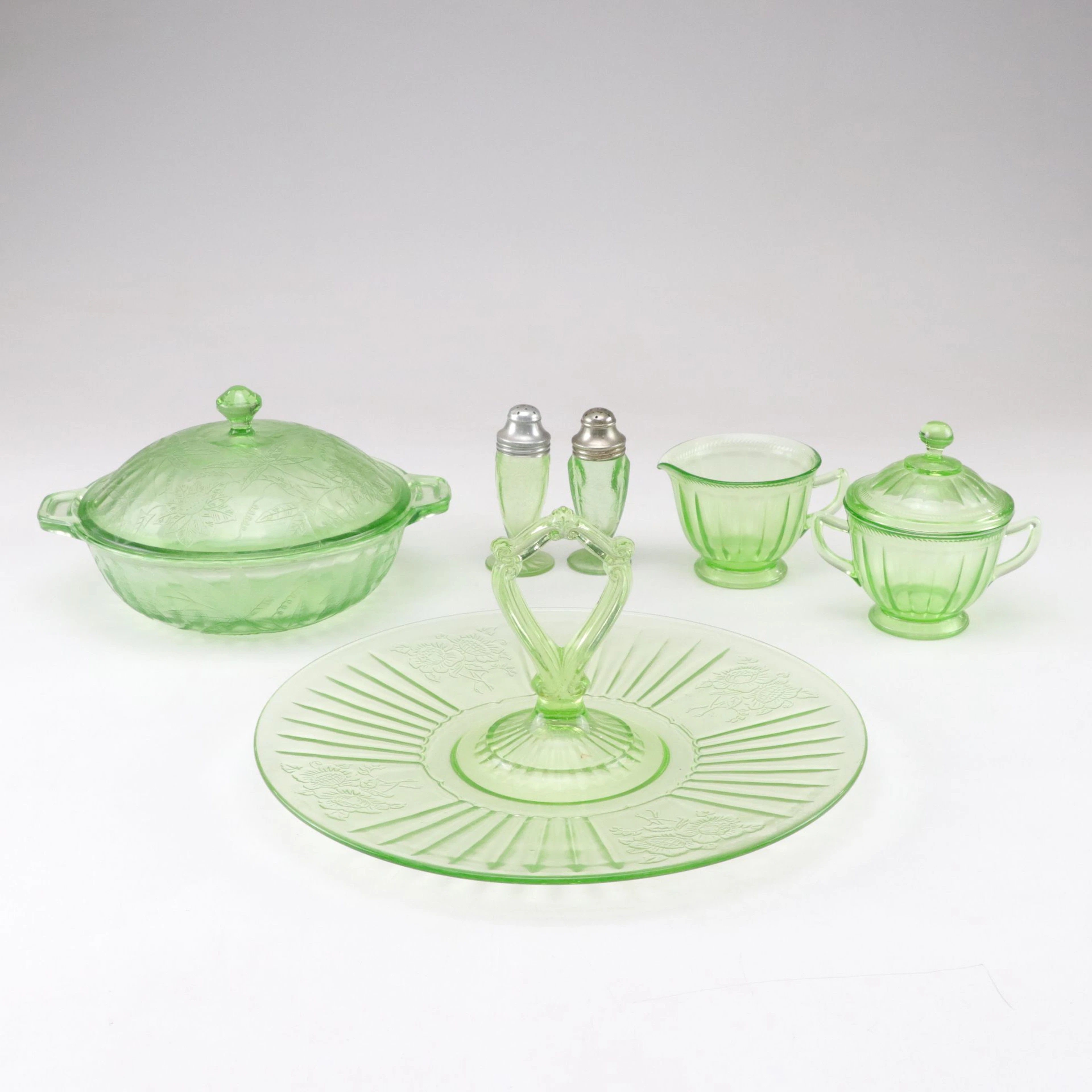 Jeannette, Anchor Hocking, Federal Glass Uranium Serving Tray, & More