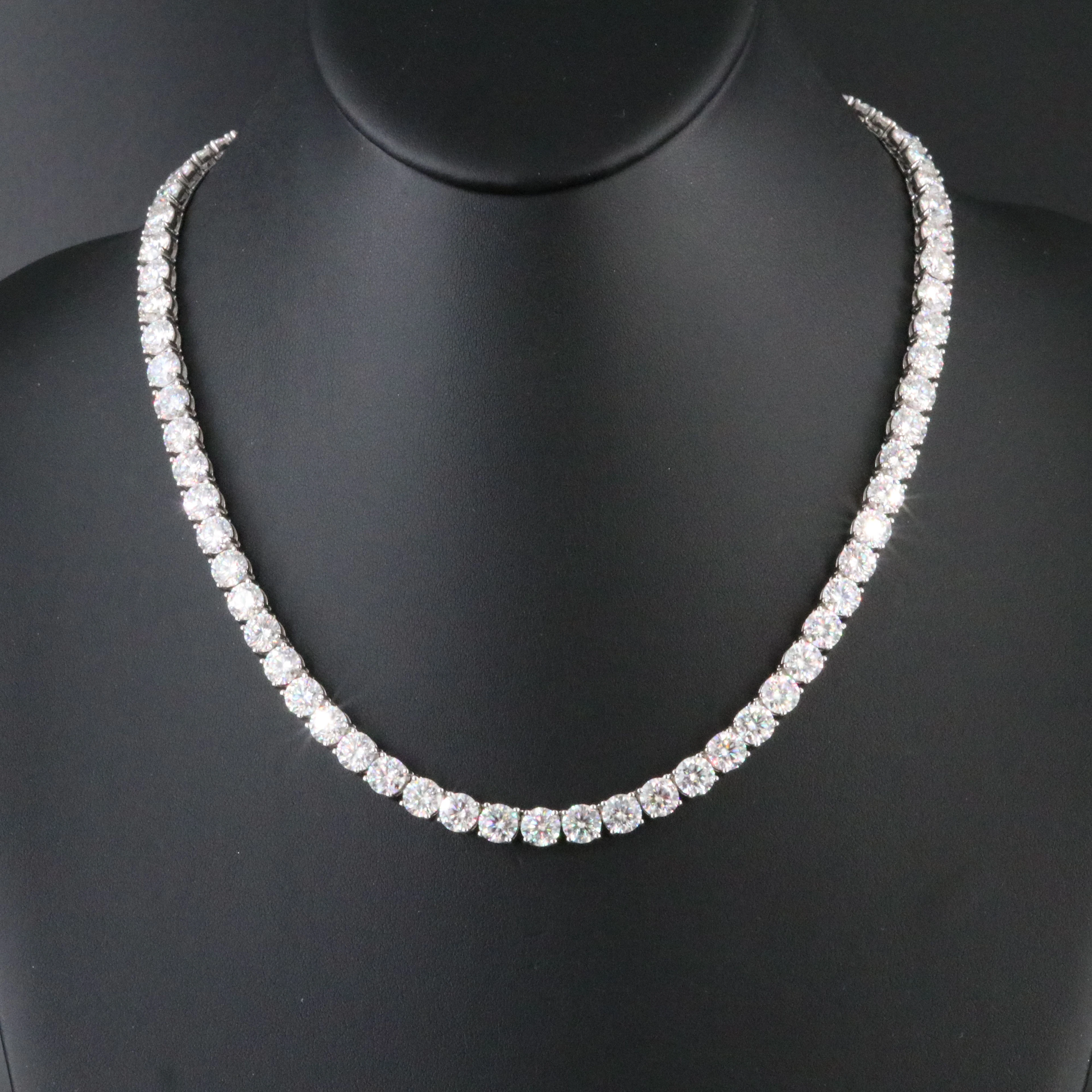 Sterling Moissanite Line Necklace