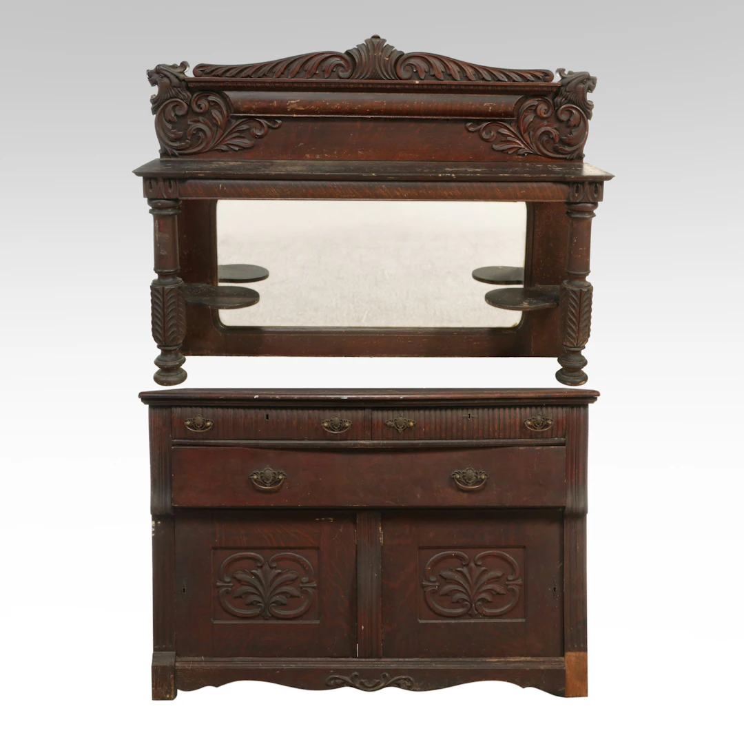 Victorian Renaissance Revival Style Mirrored Back Sideboard, Late 19th Century