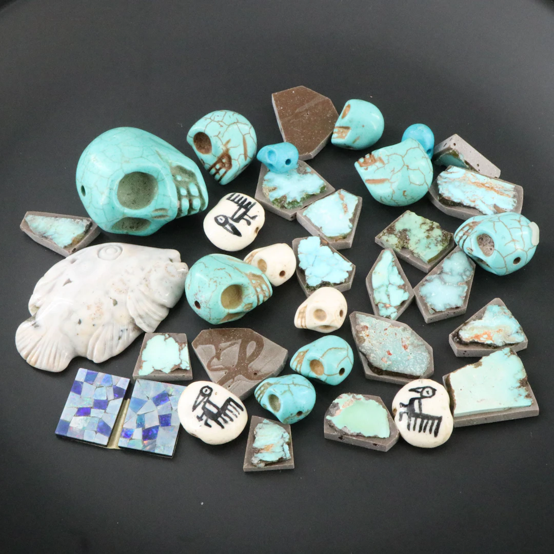Loose Gemstones Featuring Turquoise, Opal Mosaic and Agate