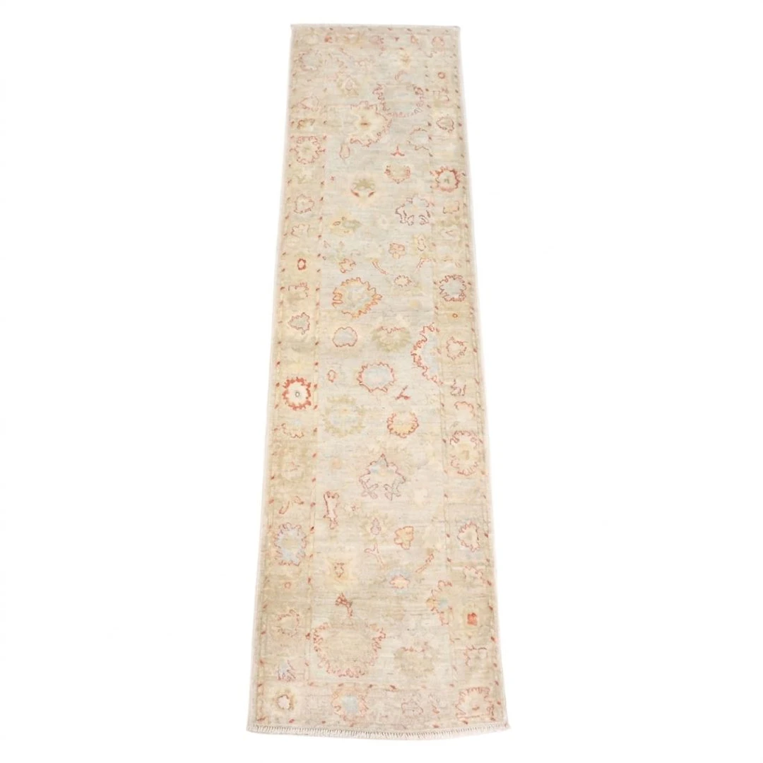 2'11 x 11'10 Hand-Knotted Turkish Oushak Carpet Runner