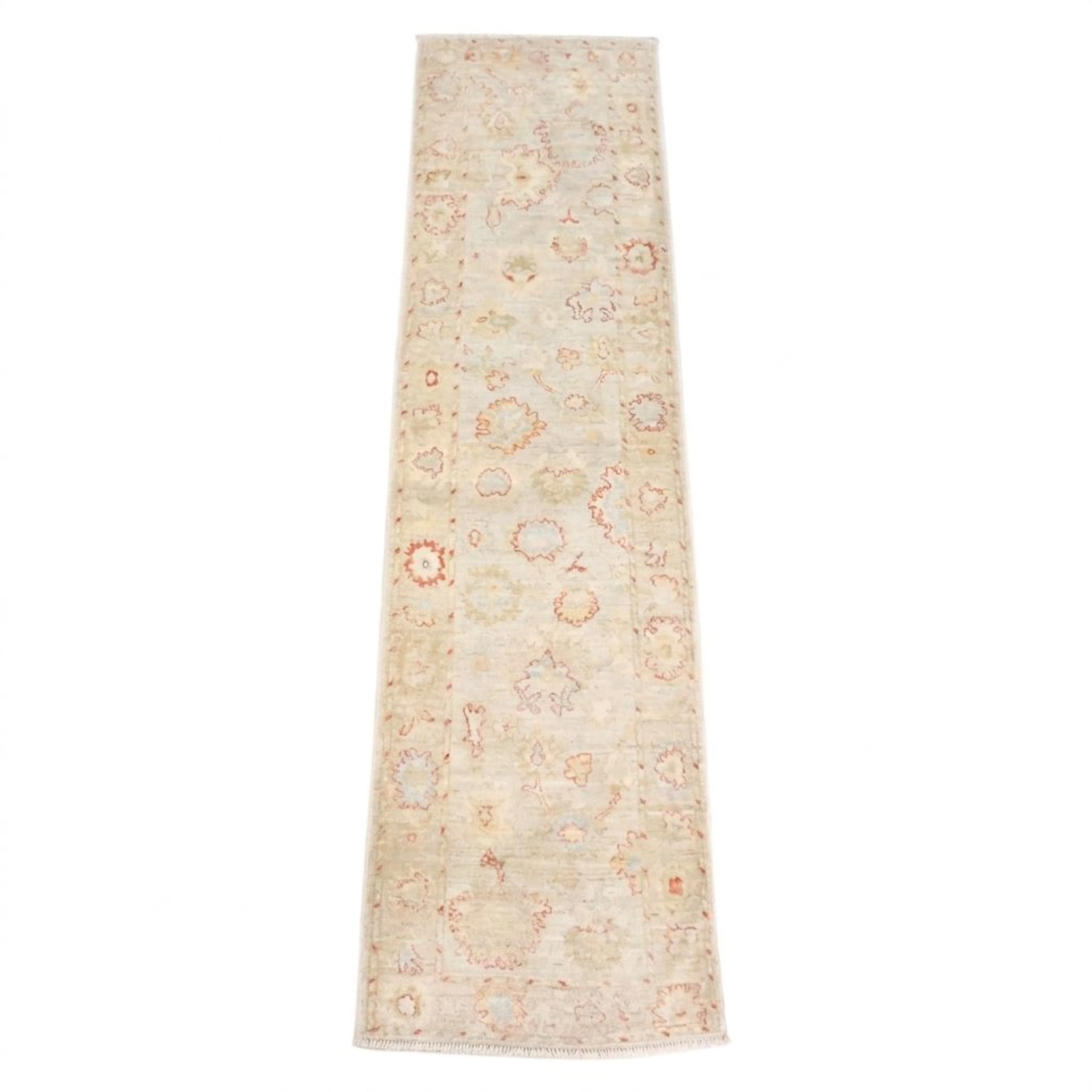 2'11 x 11'10 Hand-Knotted Turkish Oushak Carpet Runner