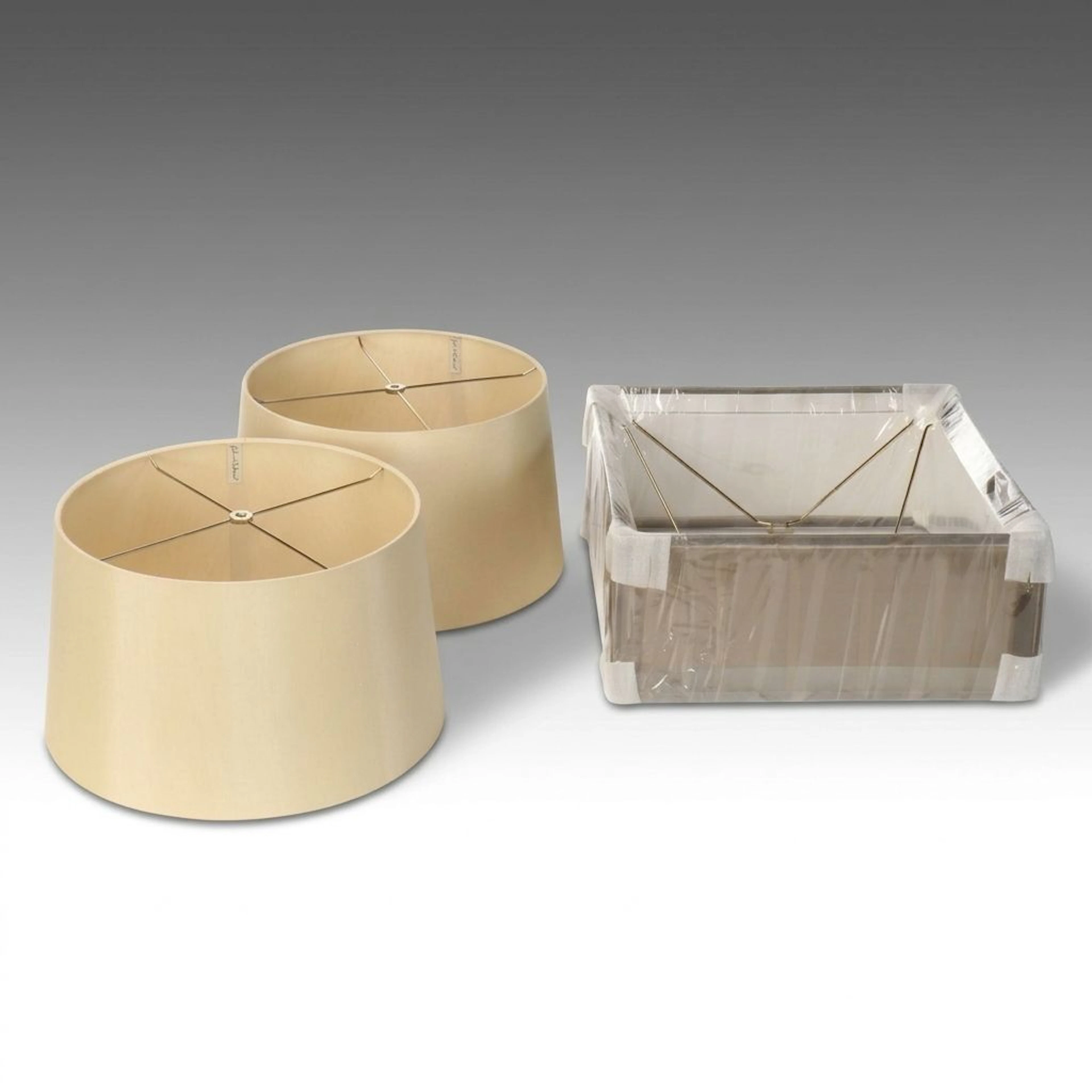 John-Richard Drum Fabric Shades with Square Fabric Shade