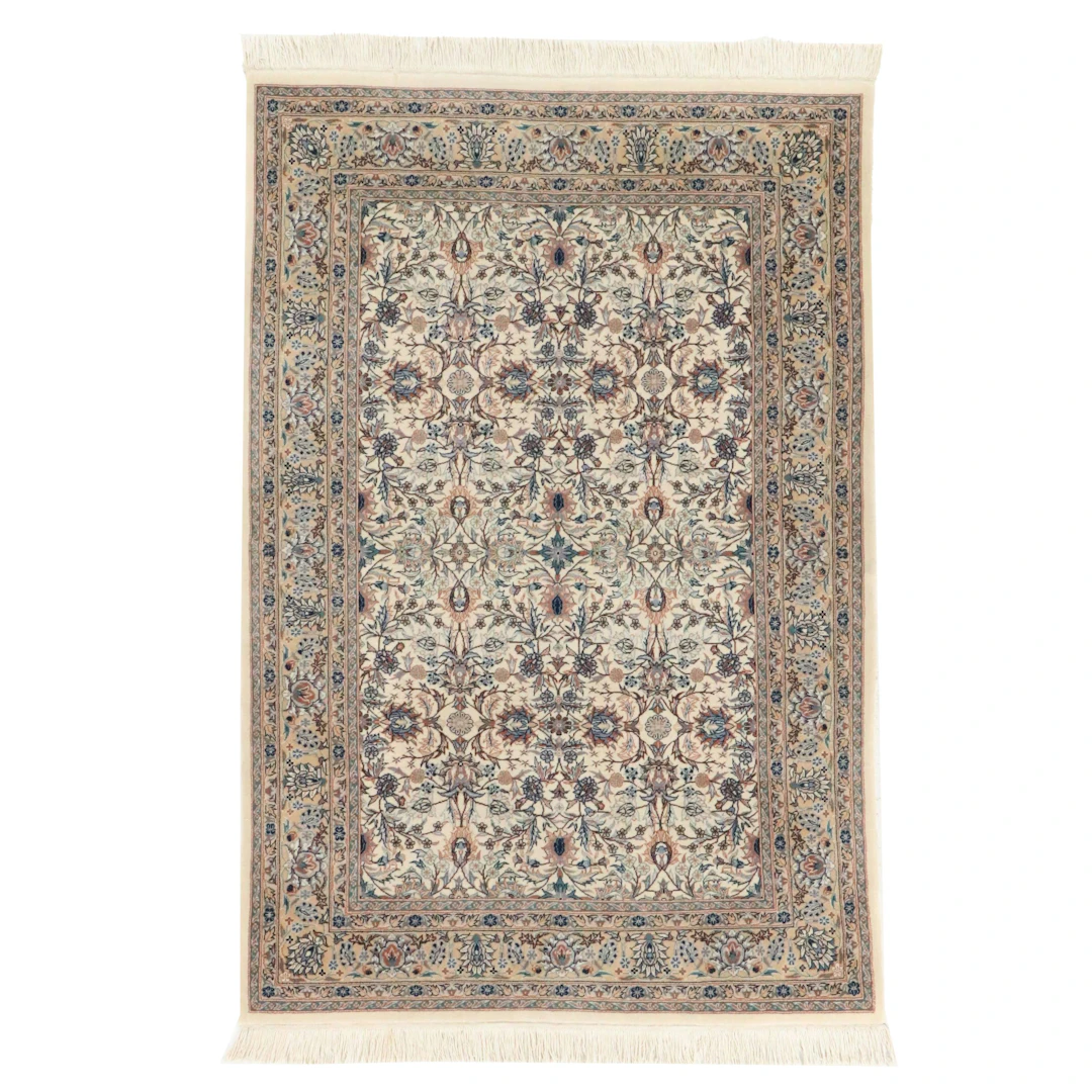 4'2 x 6'9 Hand-Knotted Persian Nain Area Rug