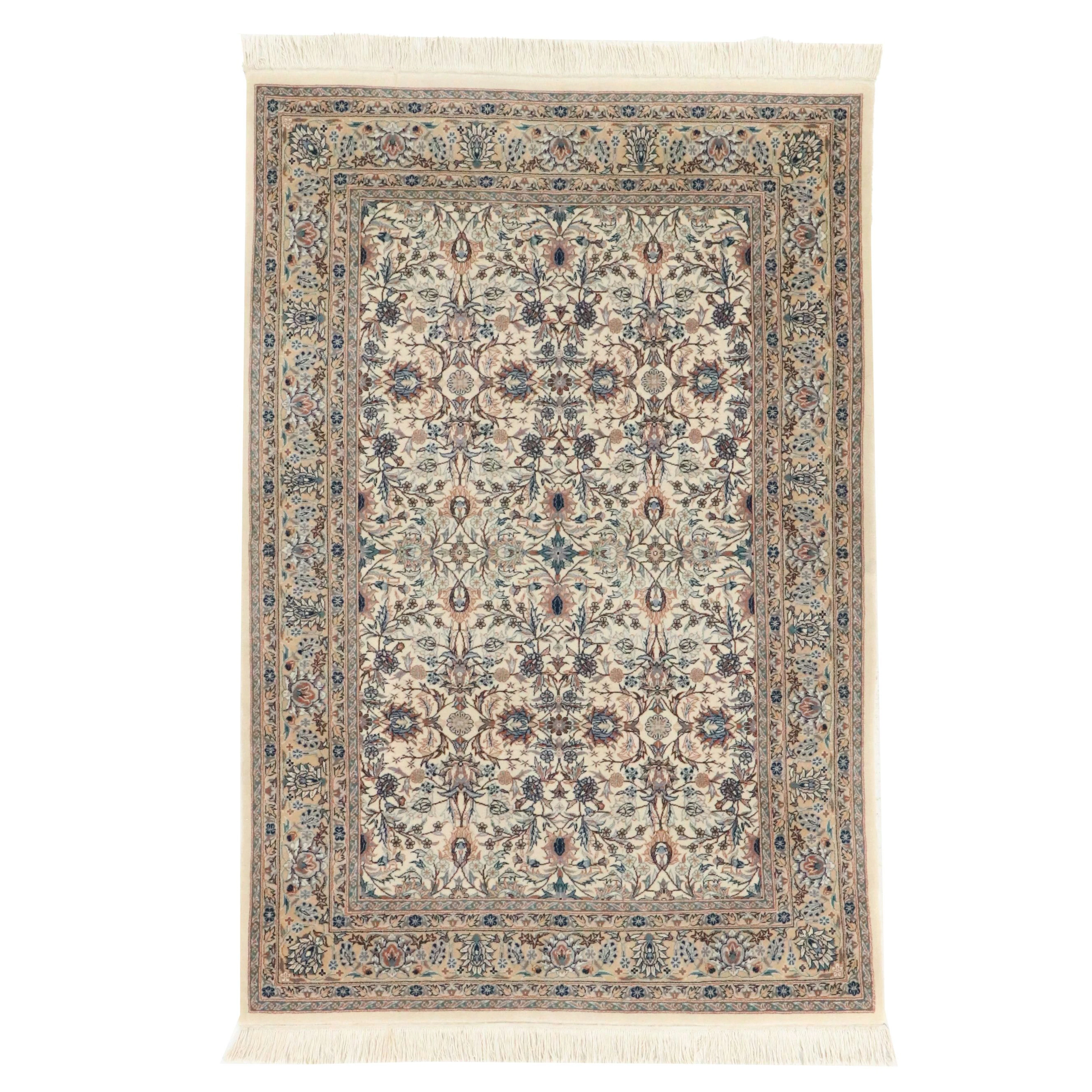 4'2 x 6'9 Hand-Knotted Persian Nain Area Rug