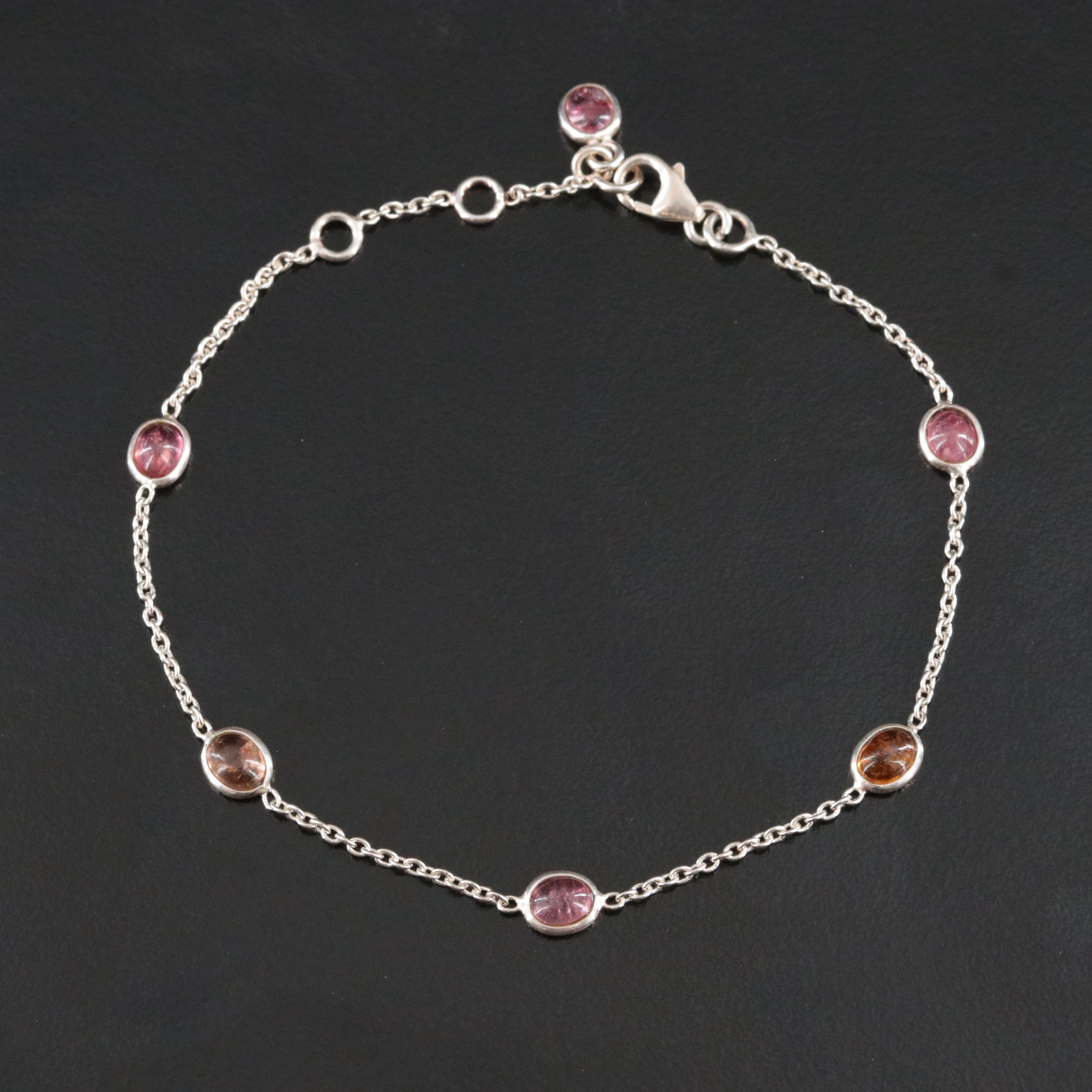 Sterling Tourmaline Station Bracelet
