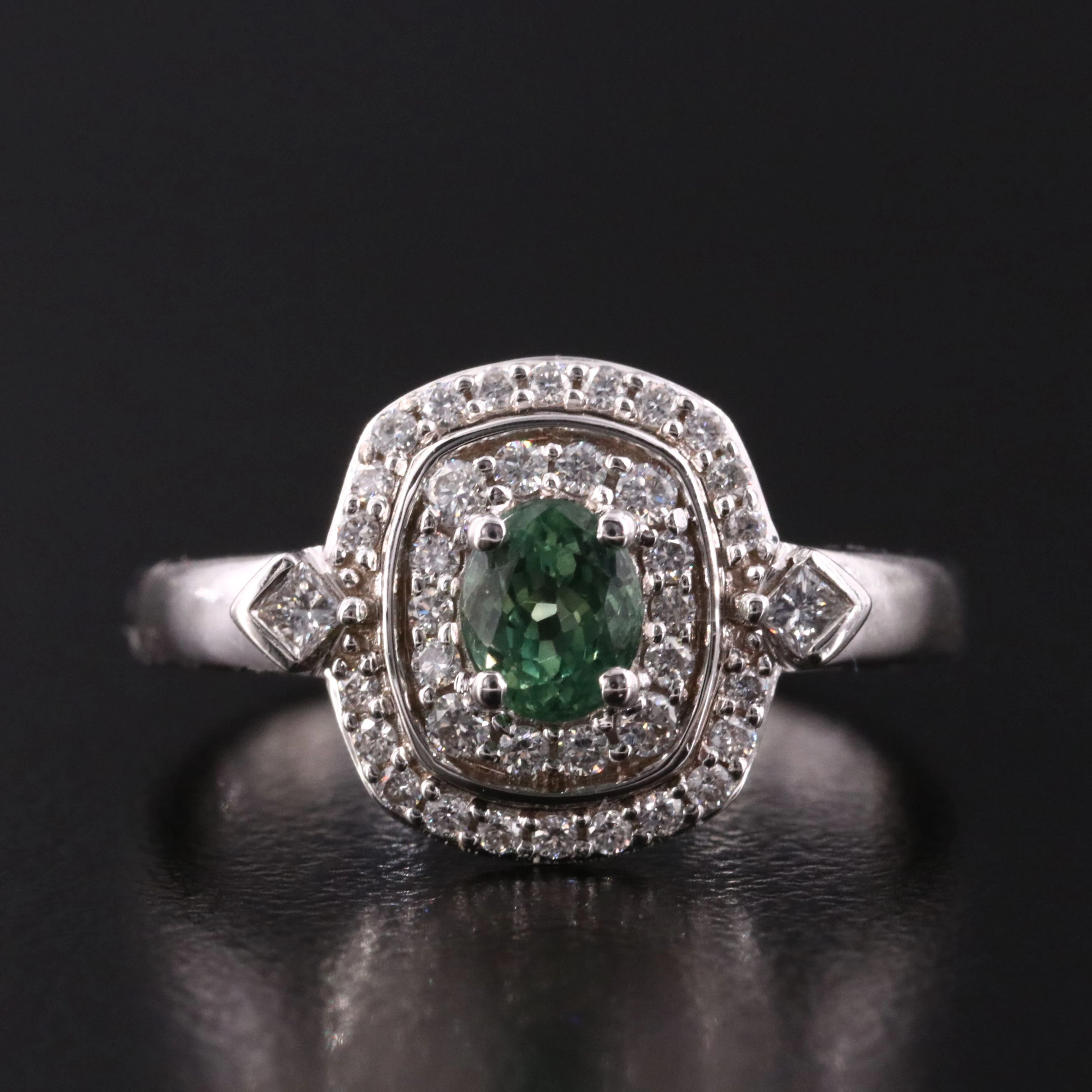 Chromia 18K Alexandrite and 0.32 CTW Diamond Double Halo Ring