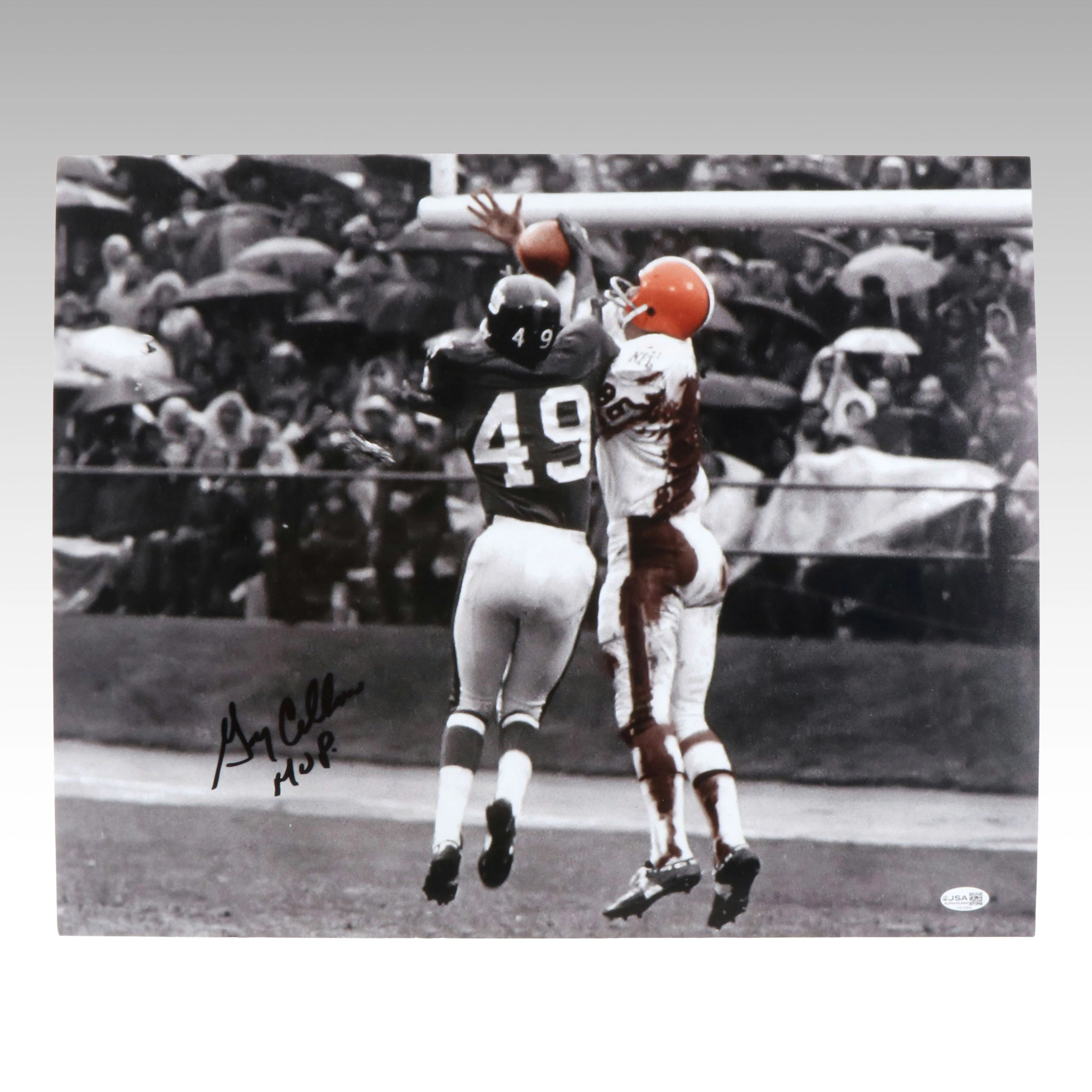 Gary Collins Signed Cleveland Browns Football Print, JSA