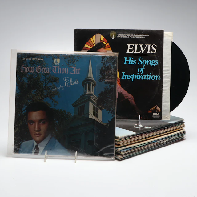 First Pressing of "How Great Thou Art" with More Elvis Presley Vinyl Records