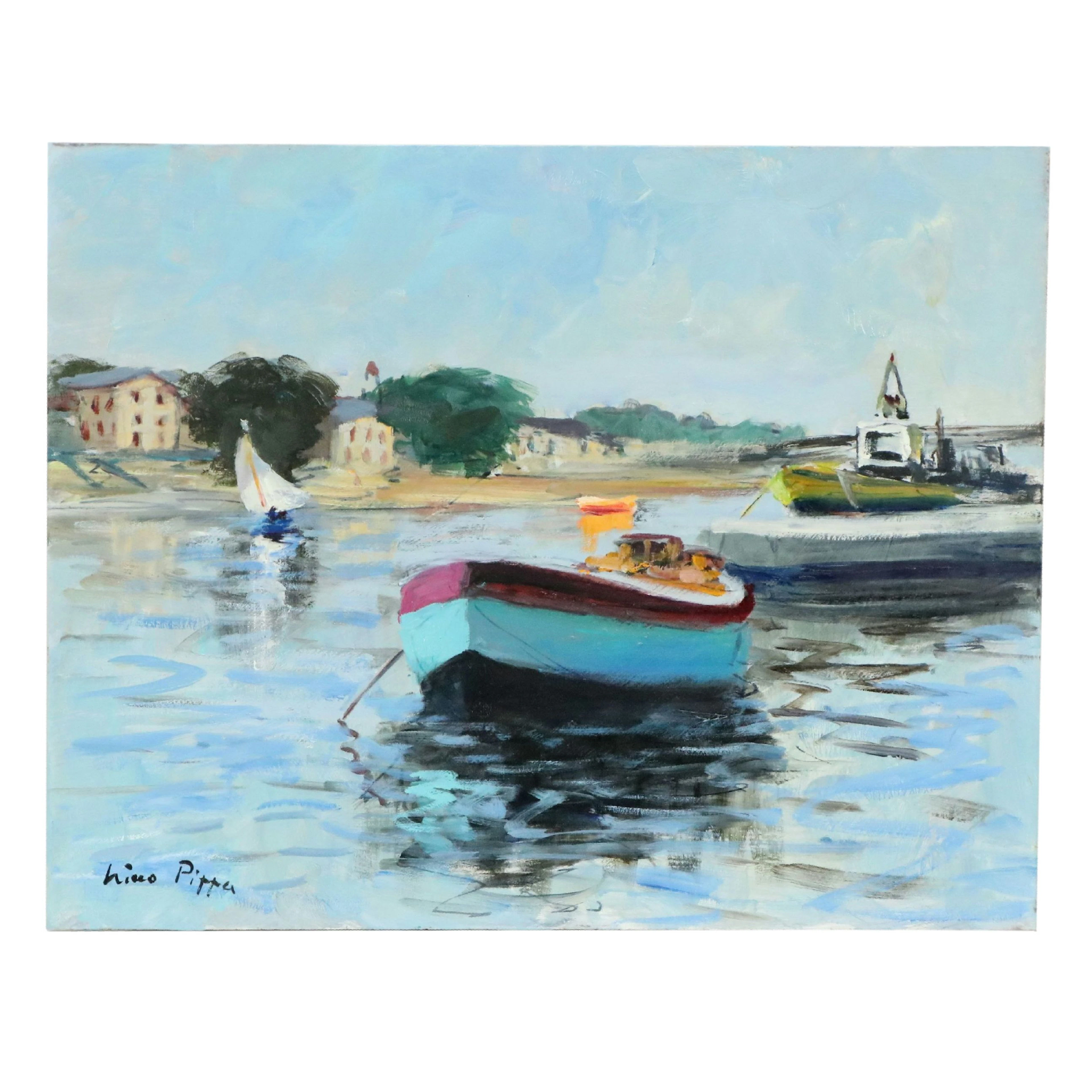 Nino Pippa Oil Painting "Arles - Sailing the Rhône," 2023