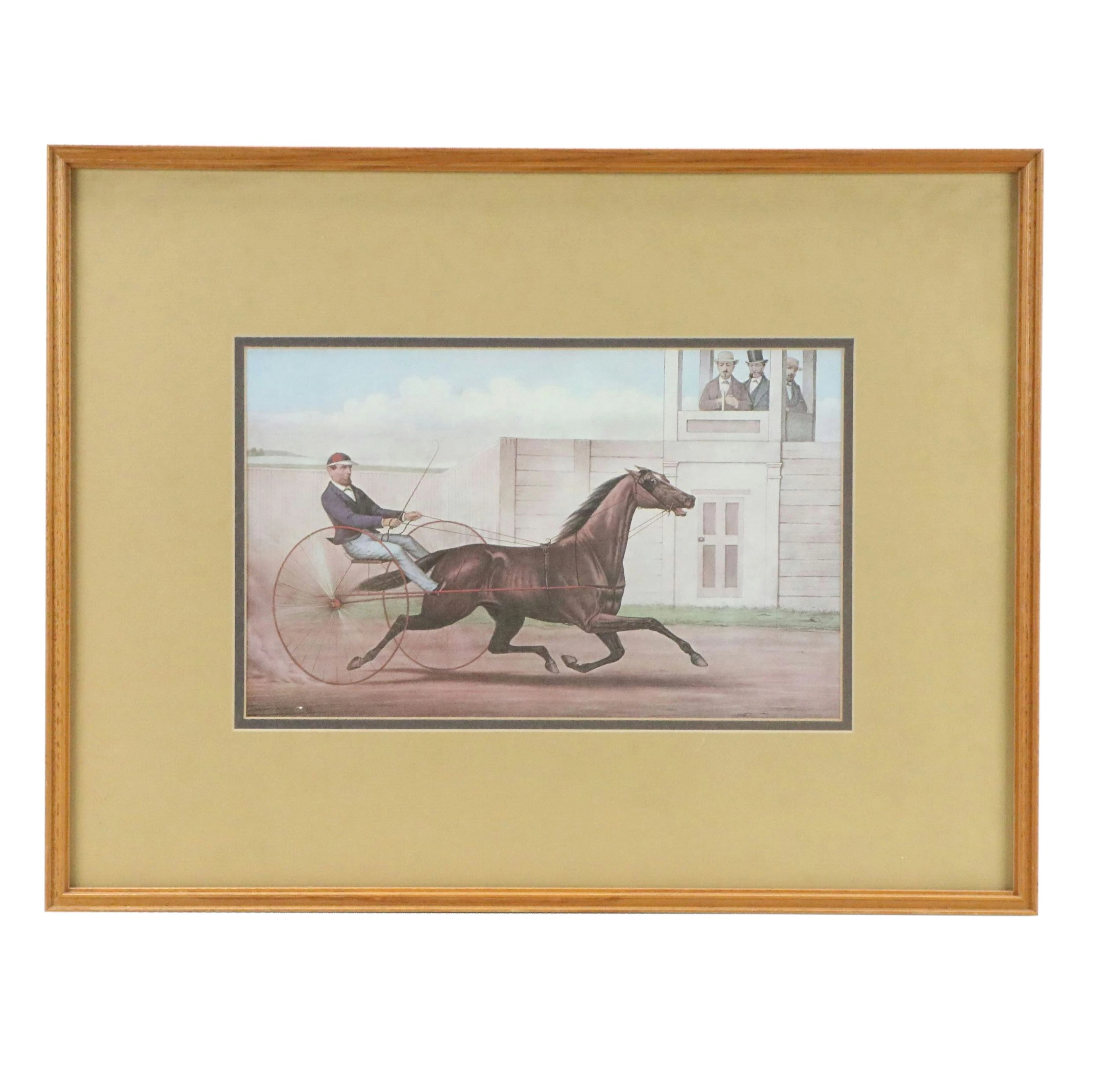 Currier & Ives Offset Lithograph "Lady Thorn - The Celebrated Trotting Mare"