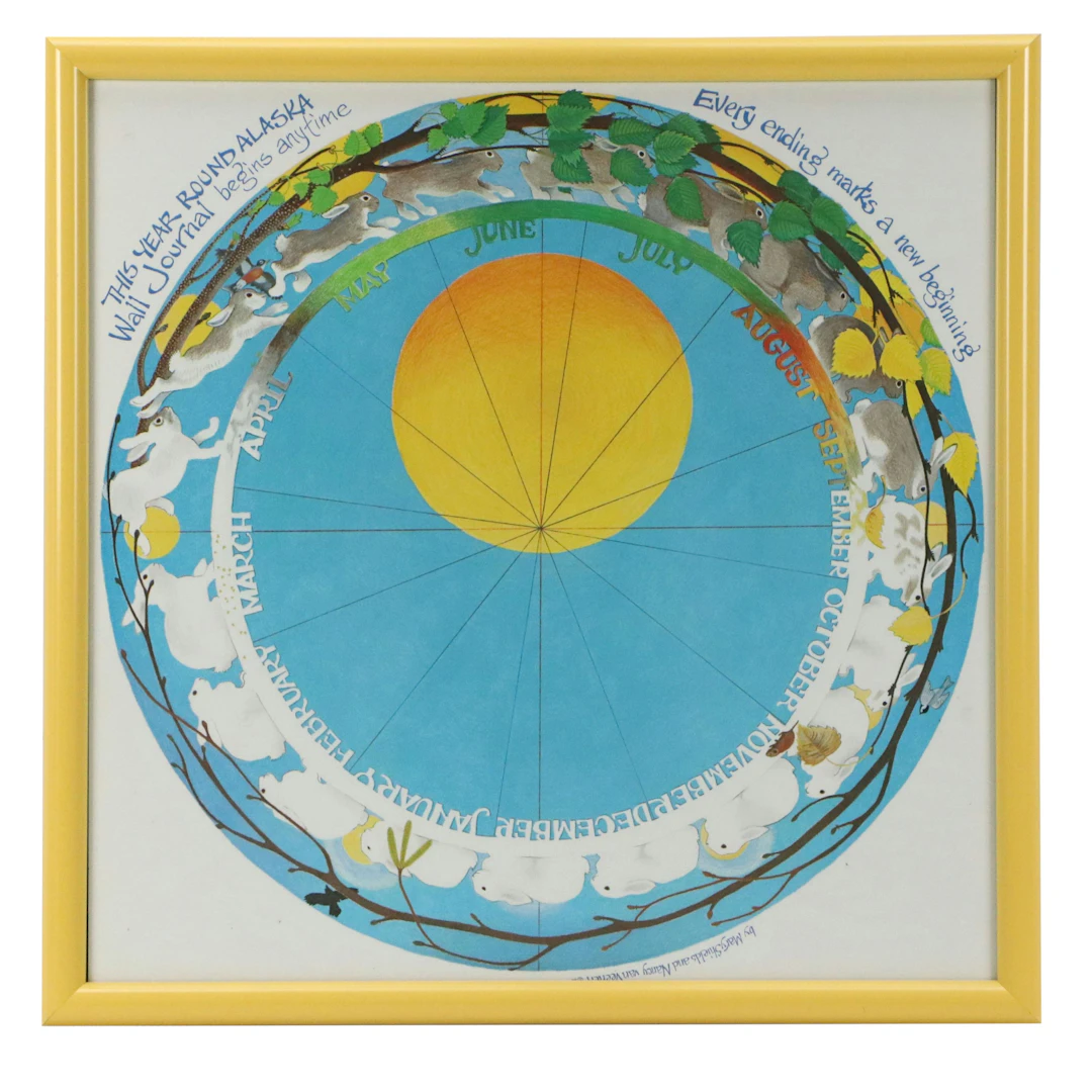 After Nancy Van Veenen Offset Lithograph "This Year Round Alaska Wall Journal"