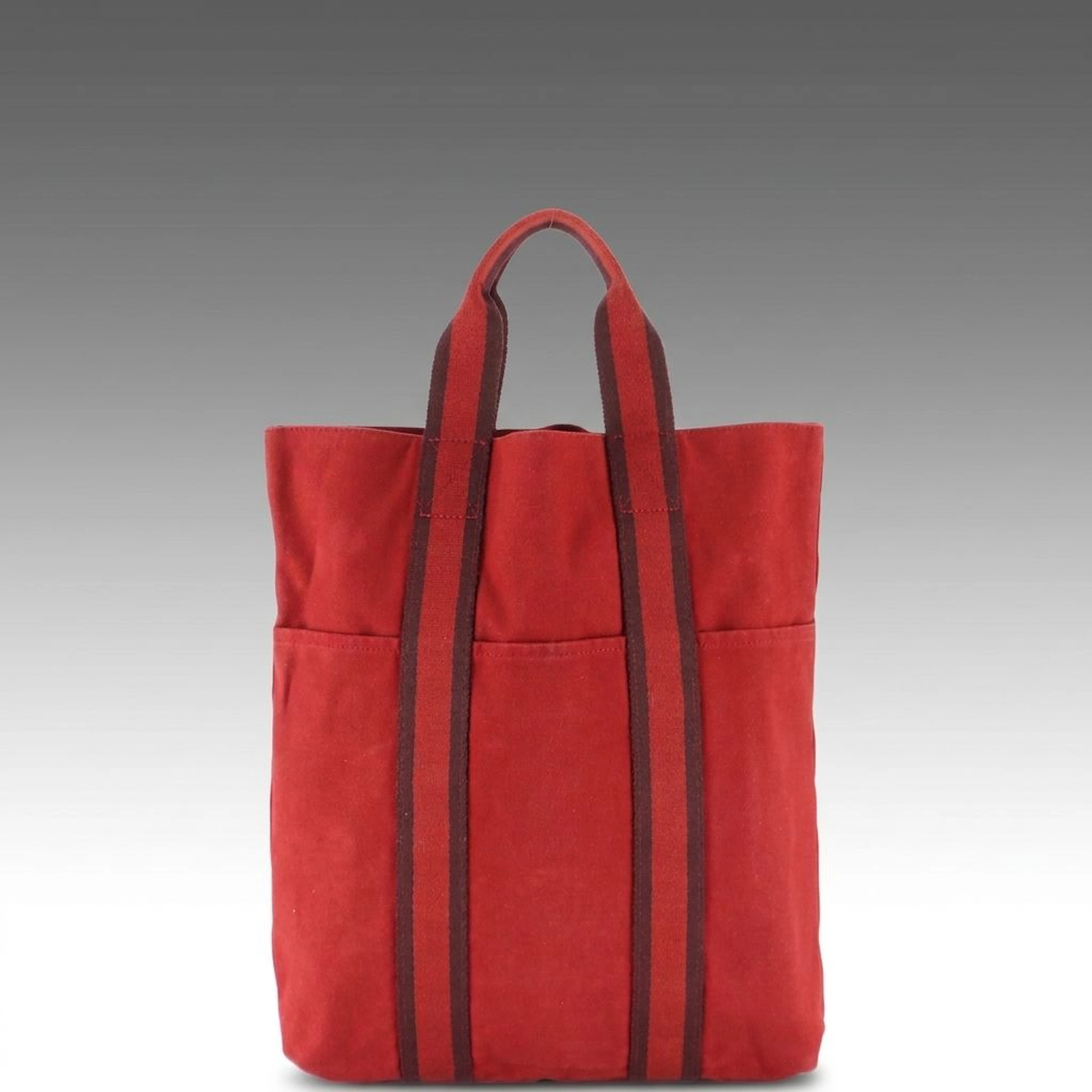 Hermès Vertical Fourre‐Tout Cabas in Red/Navy