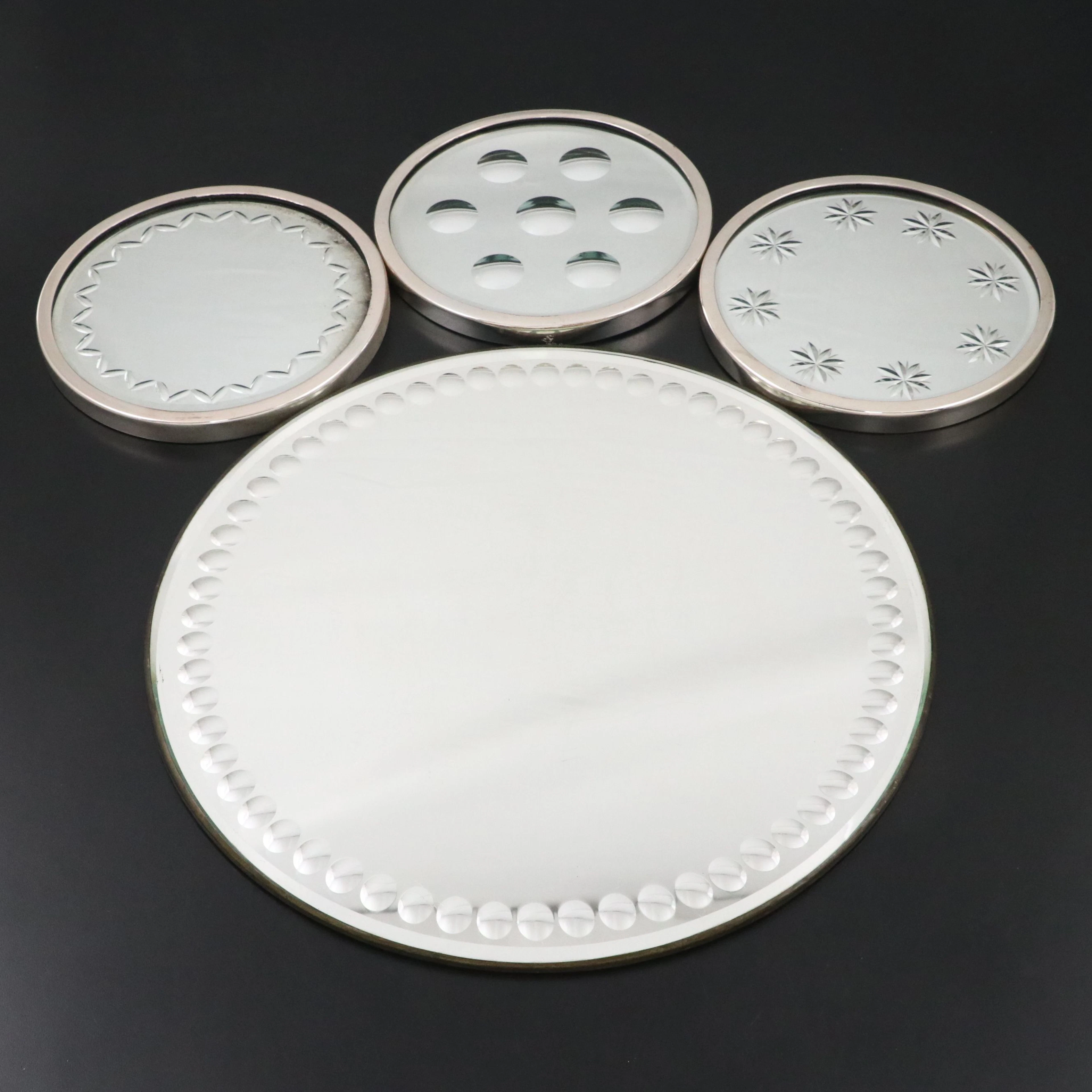 Two's Company Patterned Round Wall Mirrors