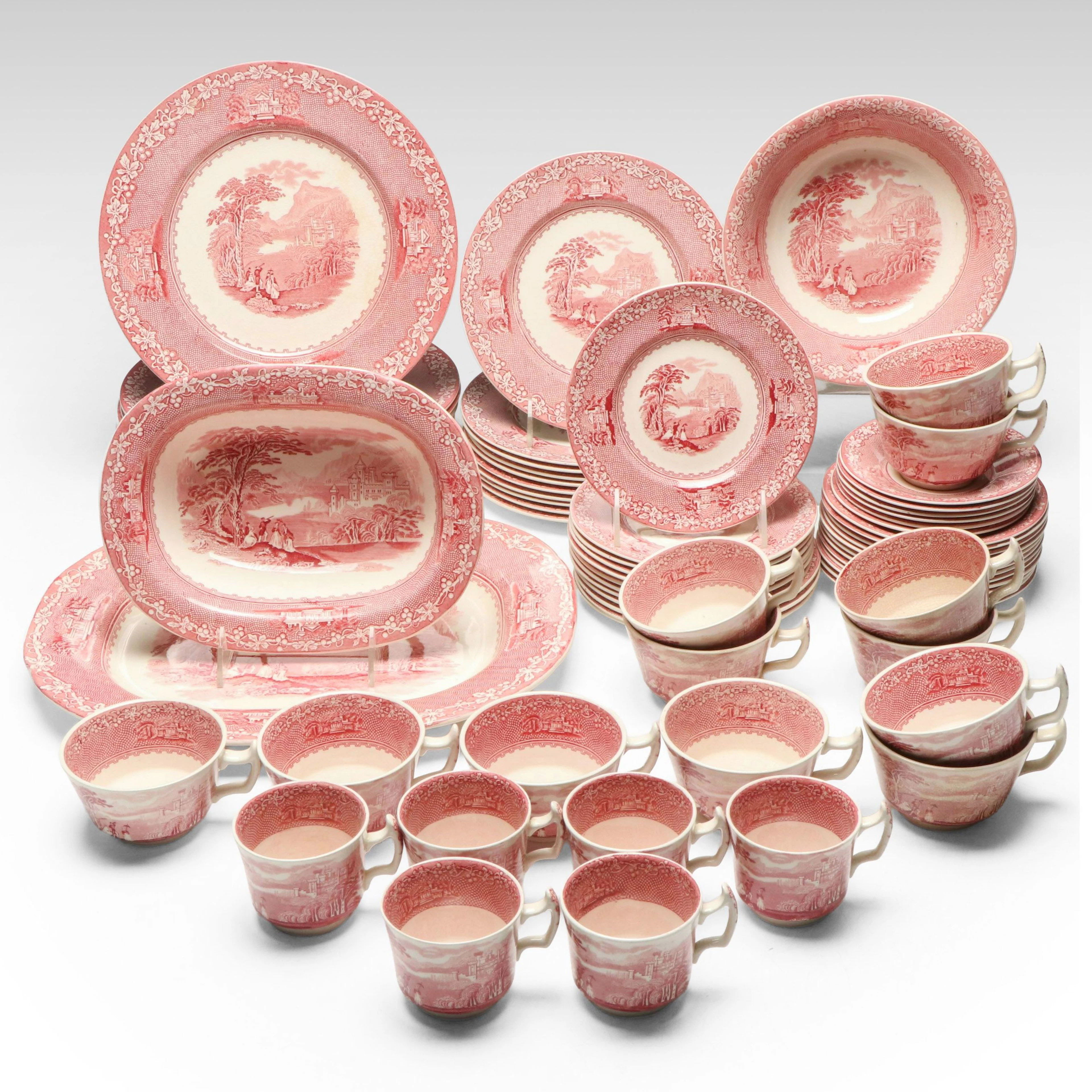 Royal Stafford Shire "Jenny Lind 1795" Ceramic Dinner Plates, Tea Cups and More