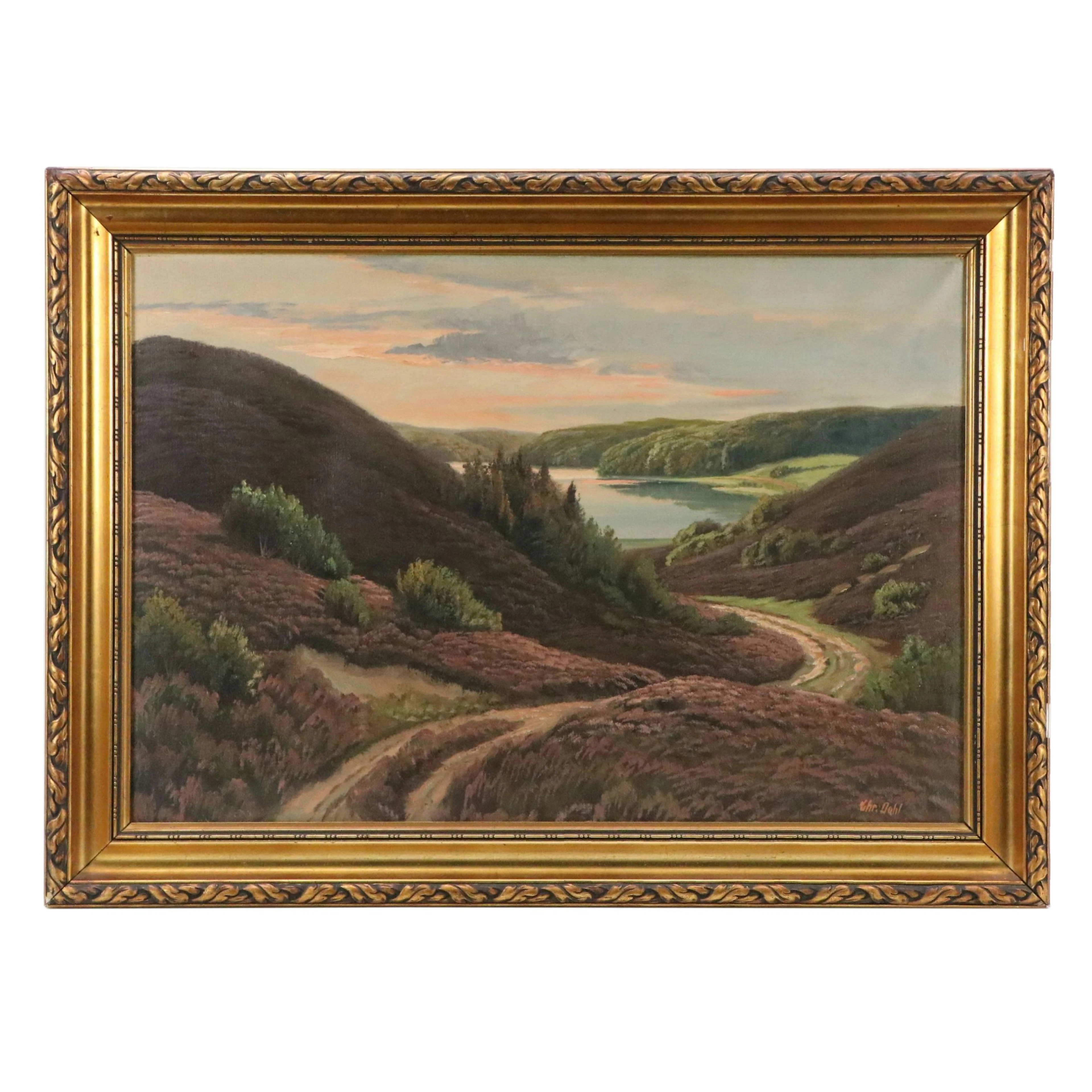 Christian Axel Dahl Norwegian Landscape Oil Painting