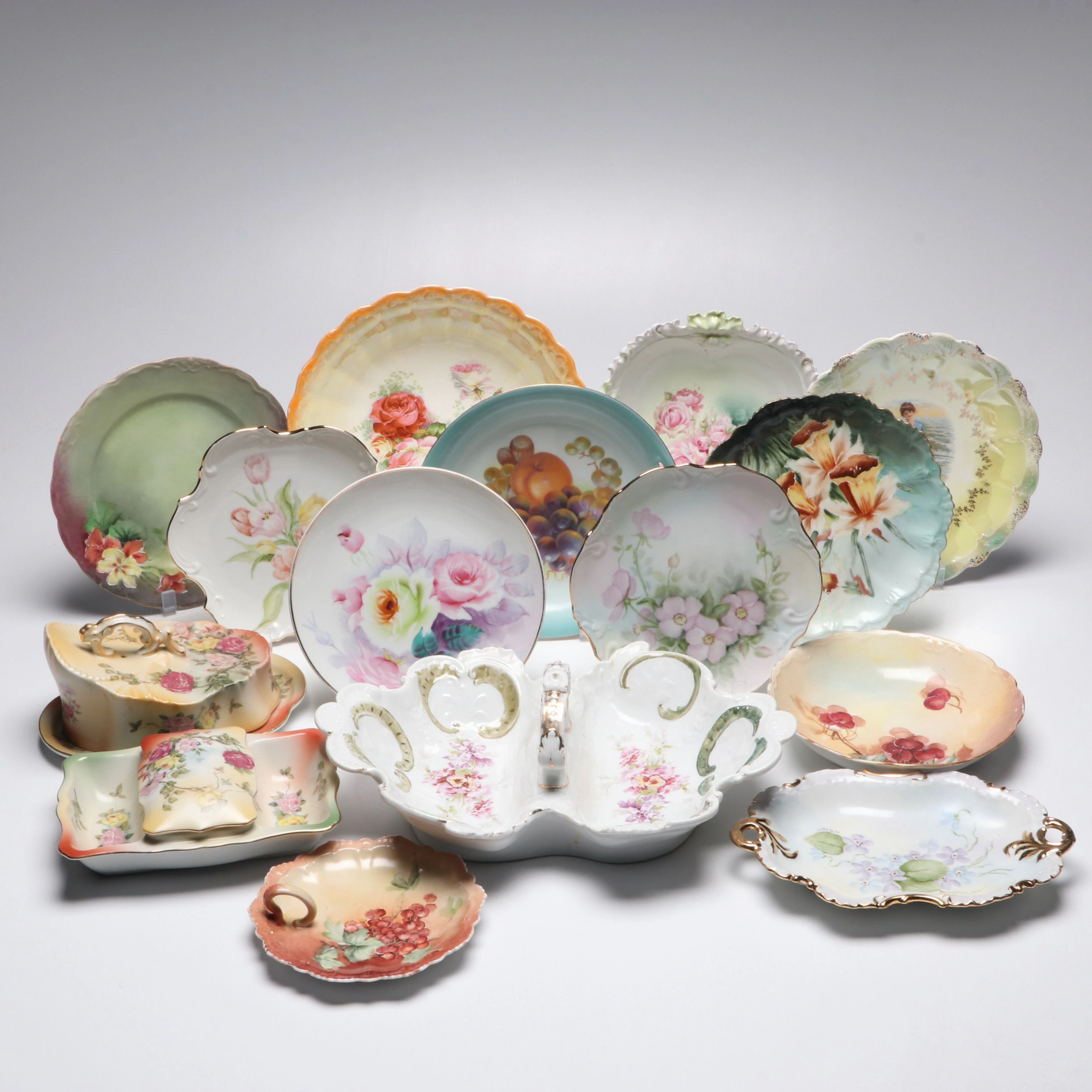 Hobbyist Hand-Painted with Other Victorian Style Tableware and Serving Pieces