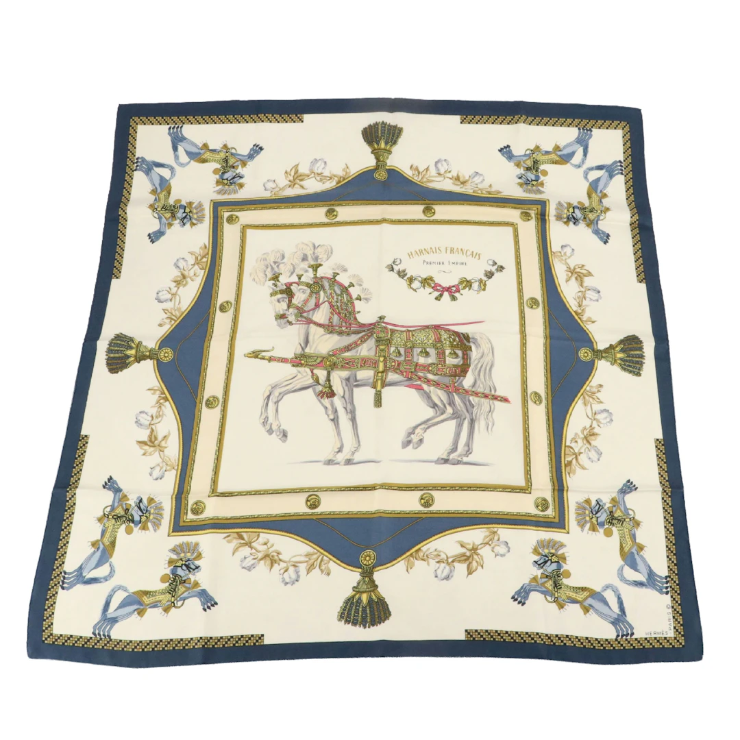 Hermès Early Issue "Harnais Français" Silk Twill Scarf 90