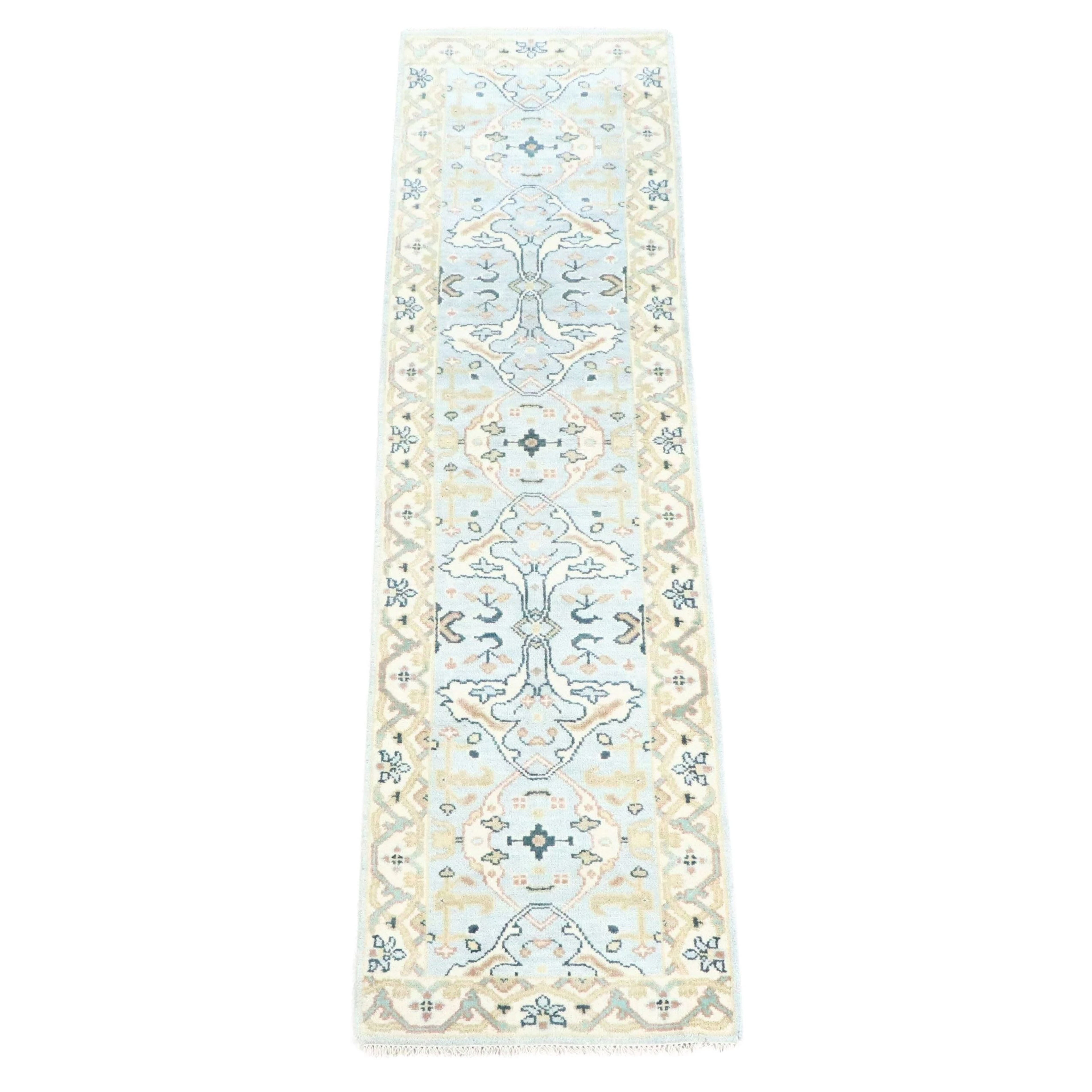2'8 x 10'1 Hand-Knotted Indo-Turkish Oushak Carpet Runner