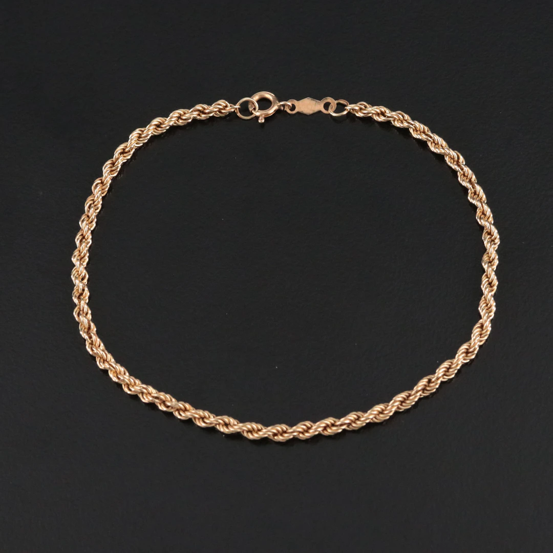 14K Rope Chain Bracelet