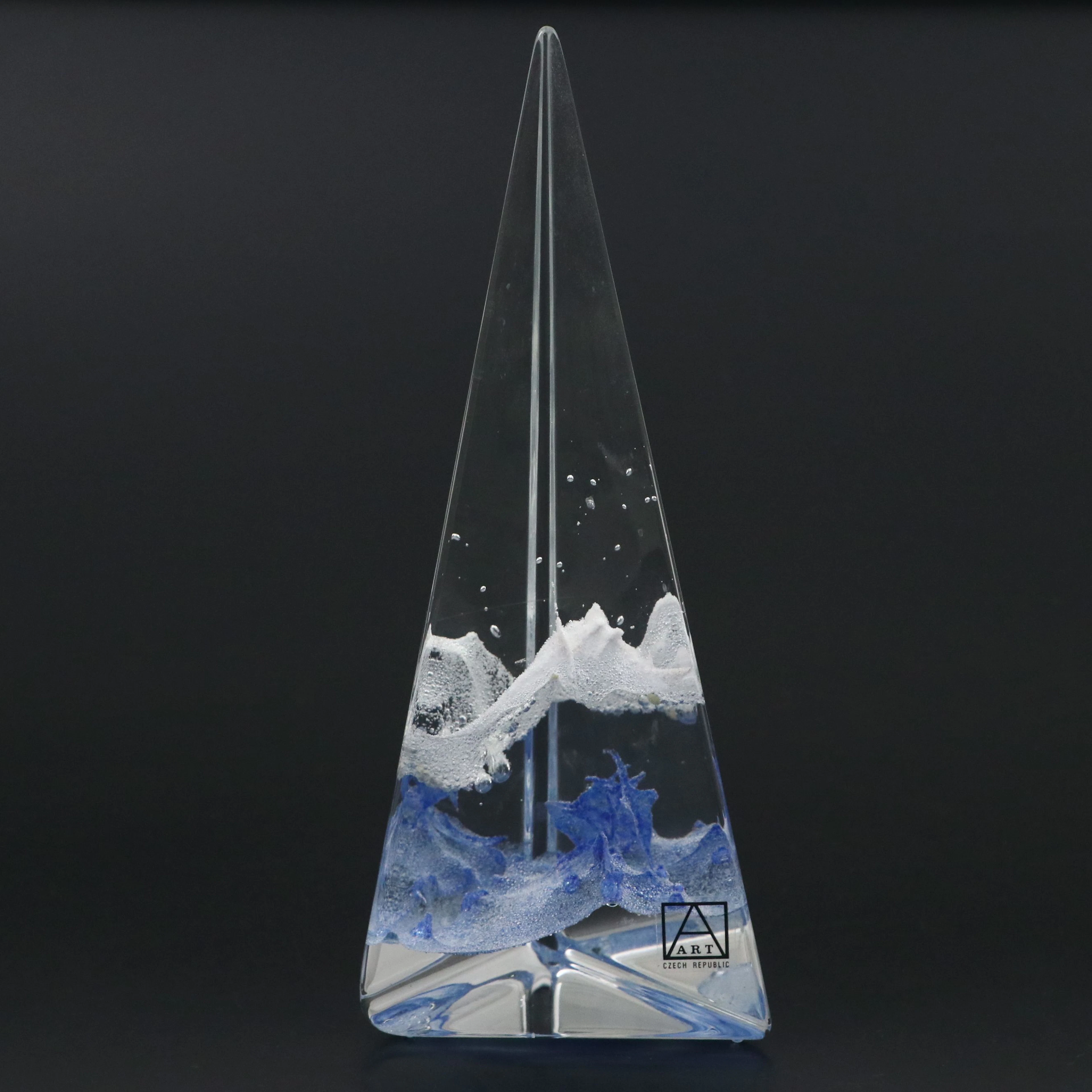 Václav Hanuš Geometric Cut and Polished Optic Czech Art Glass Sculpture