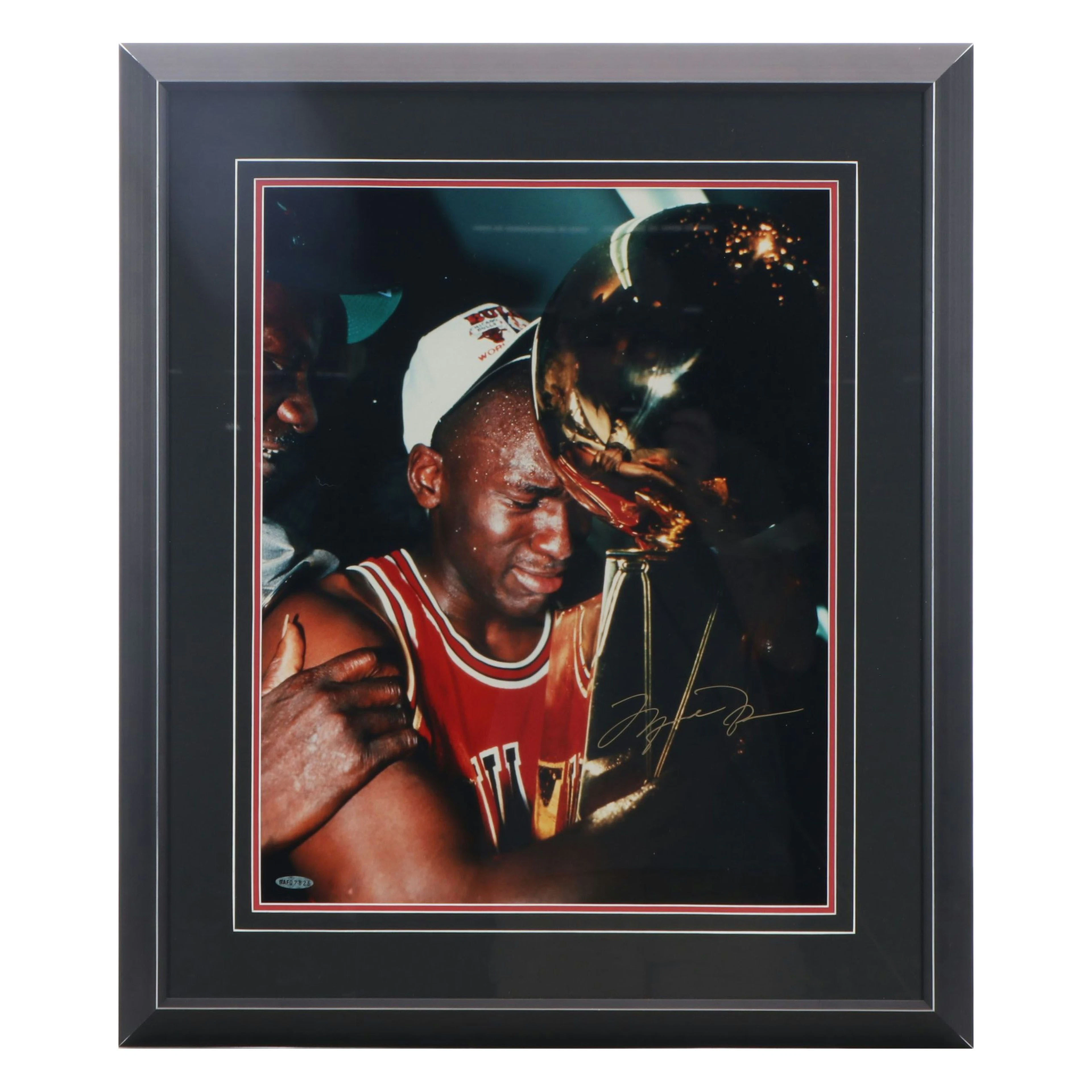 Michael Jordan Signed "Trophy" Photo Print, Upper Deck