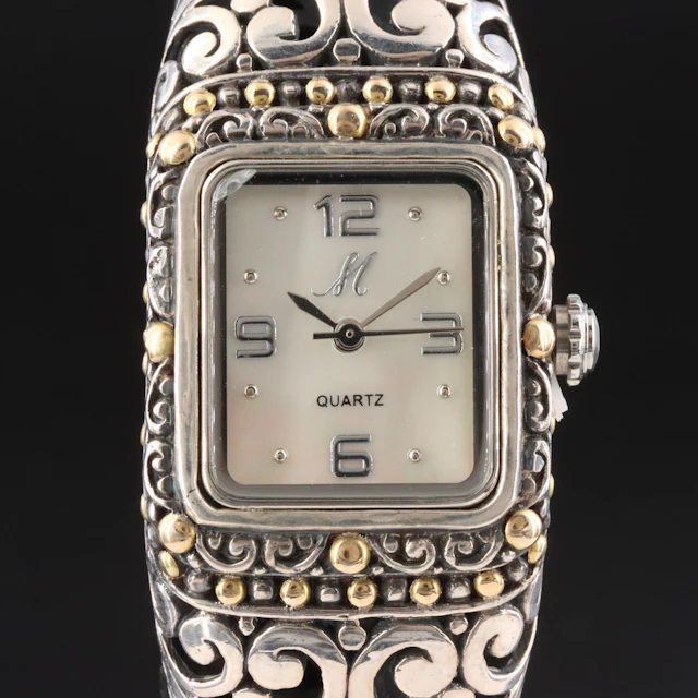 Bali RoManse by Robert Manse "Sanga" Sterling Silver and 18K Quartz Watch