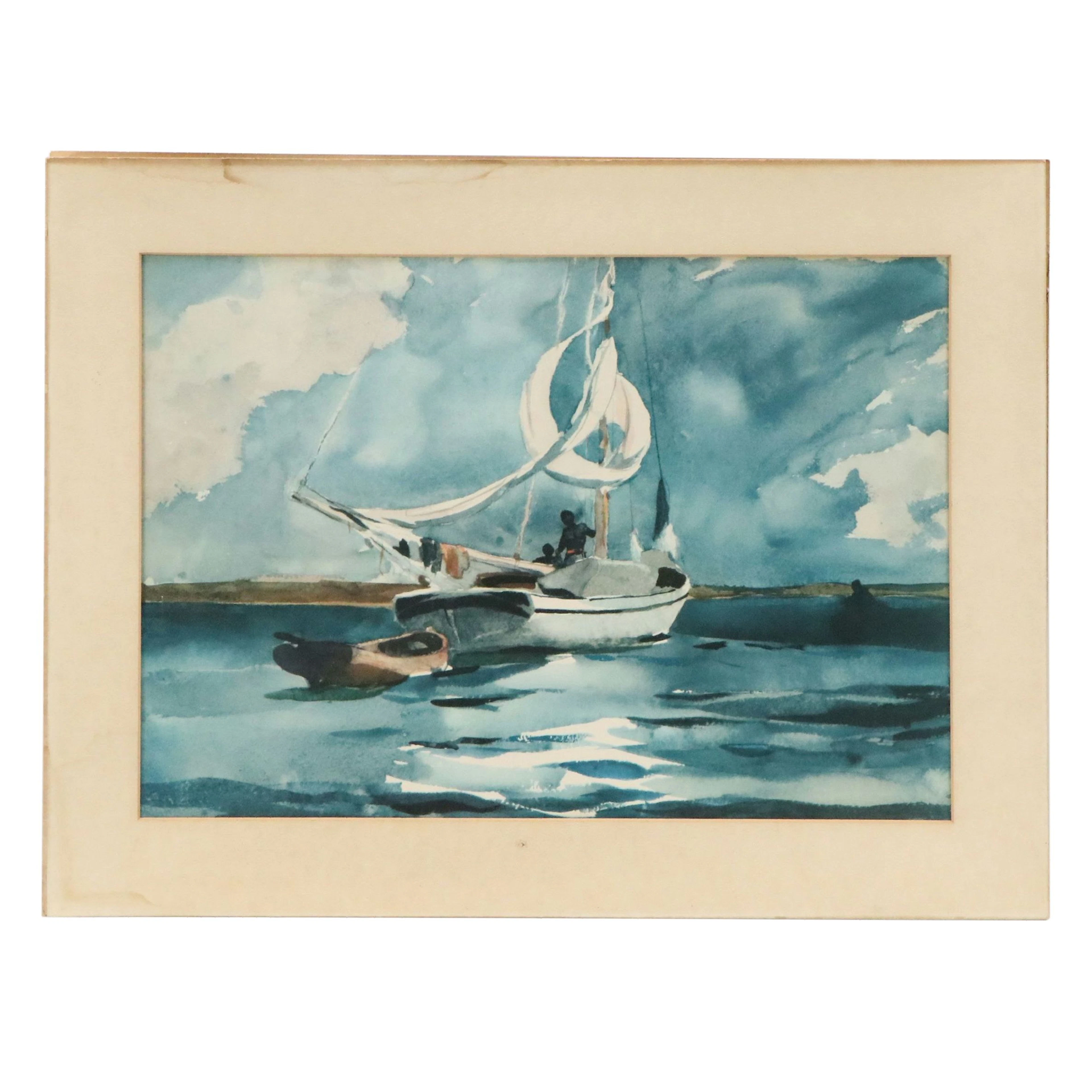 After Winslow Homer Offset Lithograph "Sloop, Nassau"