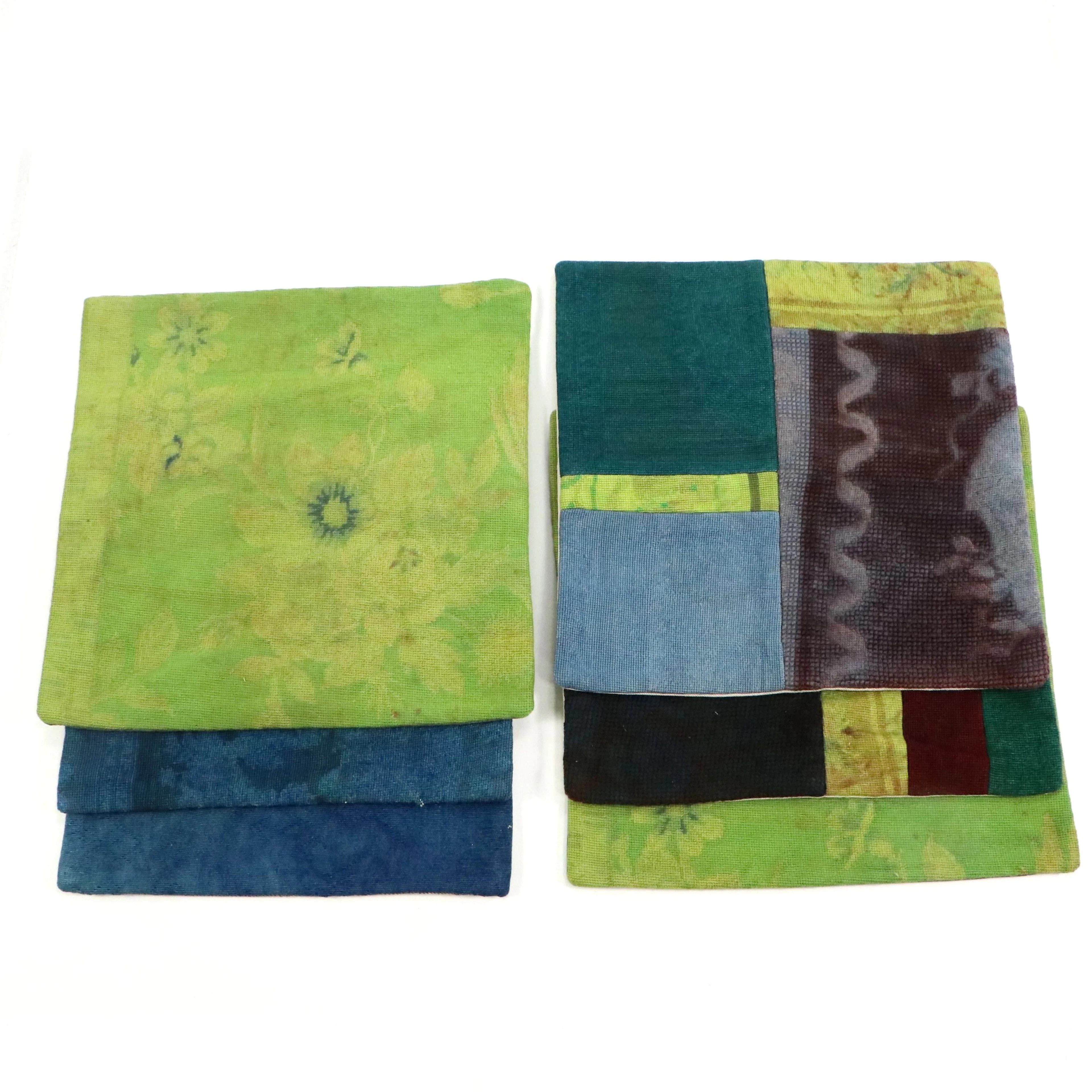 Turkish Overdyed Handwoven Rug Faced Pillow Covers